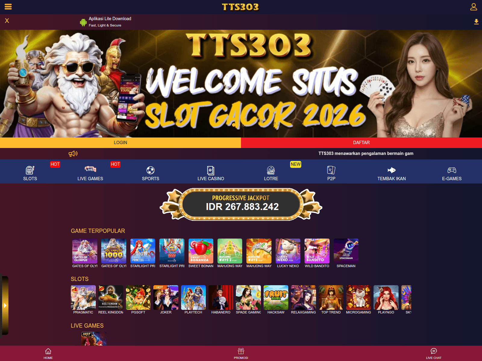 Screenshot of tts303.monster