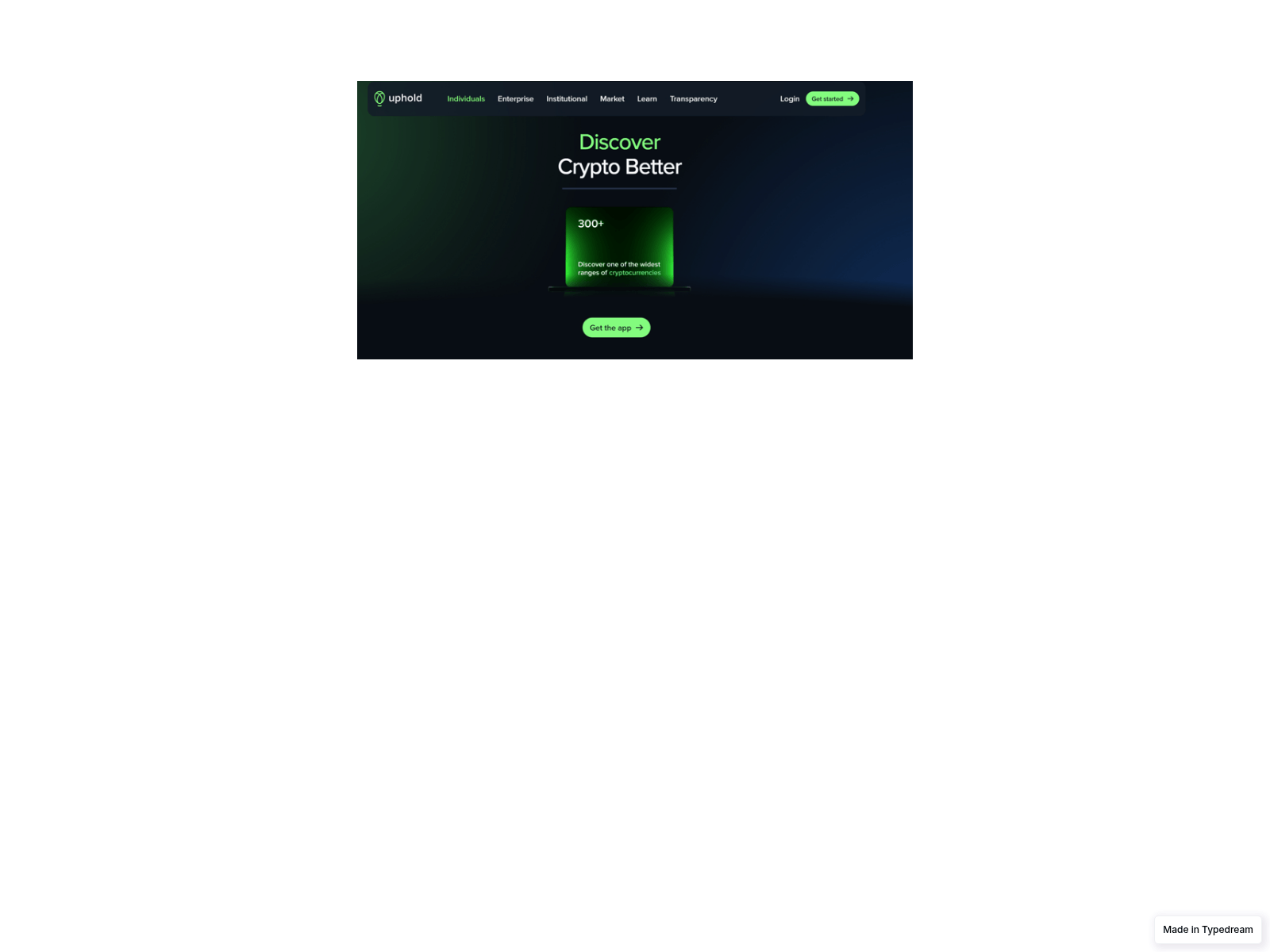 Screenshot of sso--en-uphold-help.typedream.app