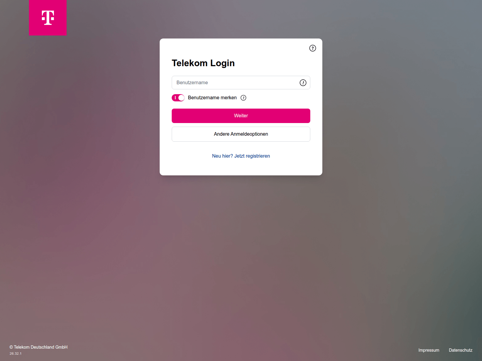 Screenshot of accounts.login.idm.telekom.com.metropoleweb.com