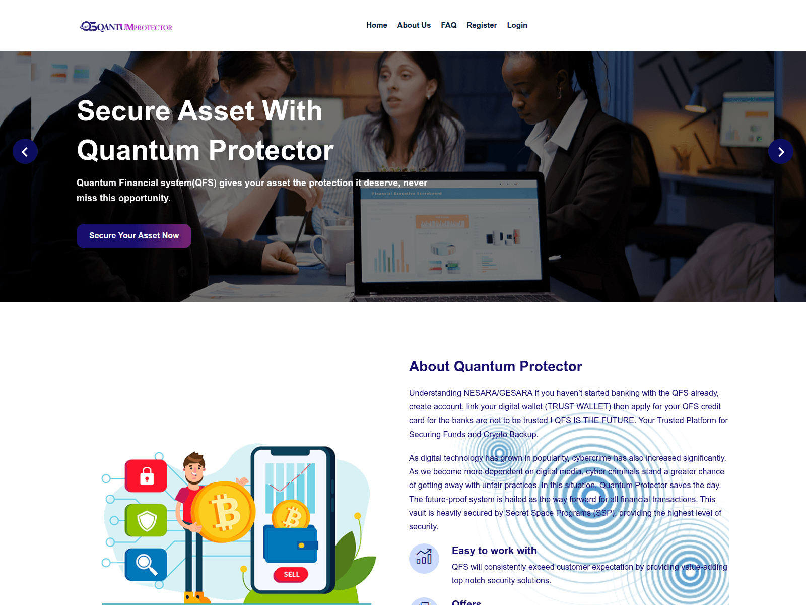 Screenshot of quantumprotector.net