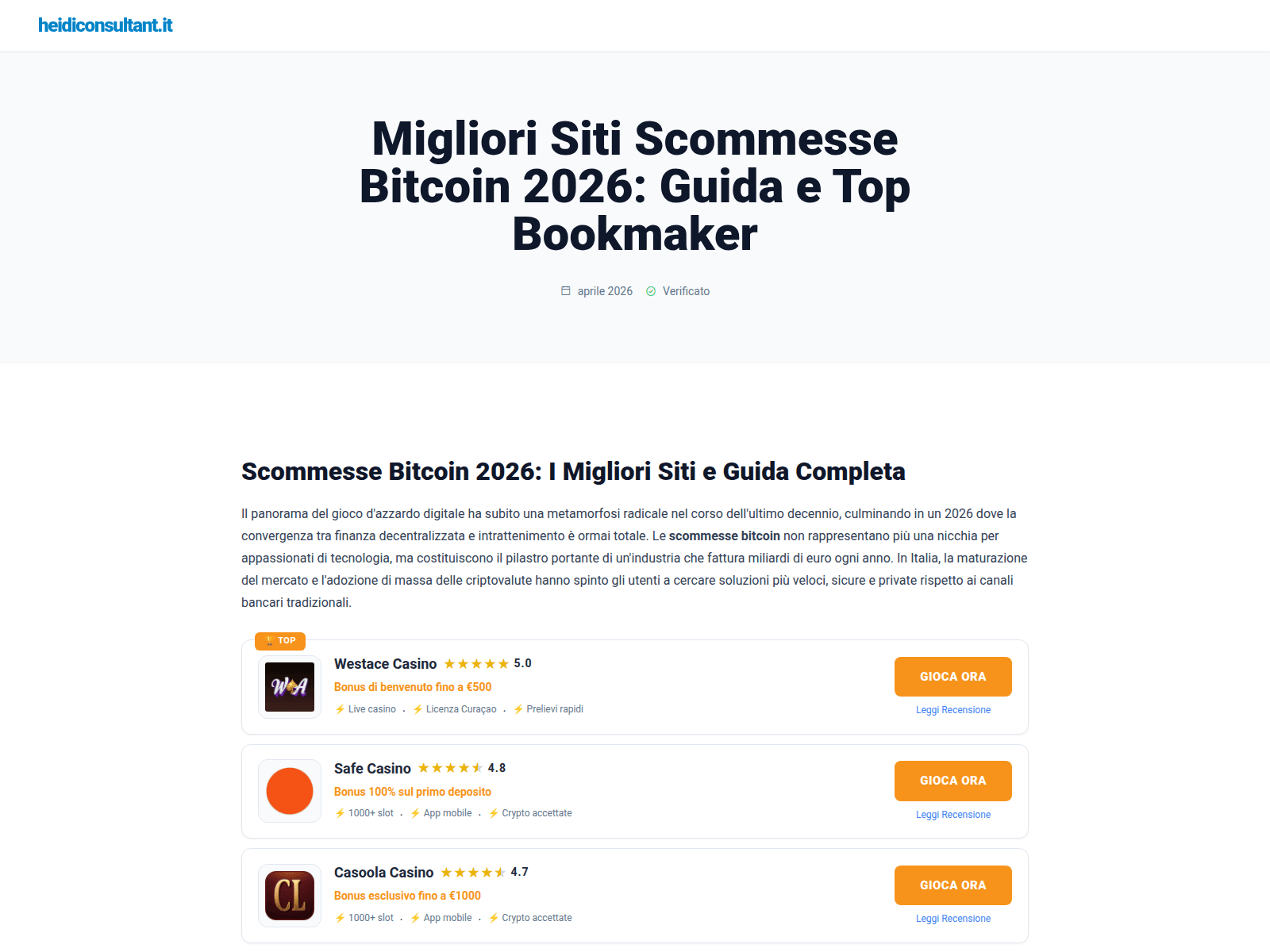 Screenshot of scommesse-bitcoin-heidiconsultant-it.pages.dev