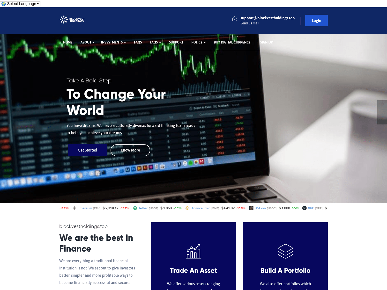 Screenshot of blockvestholdings.top