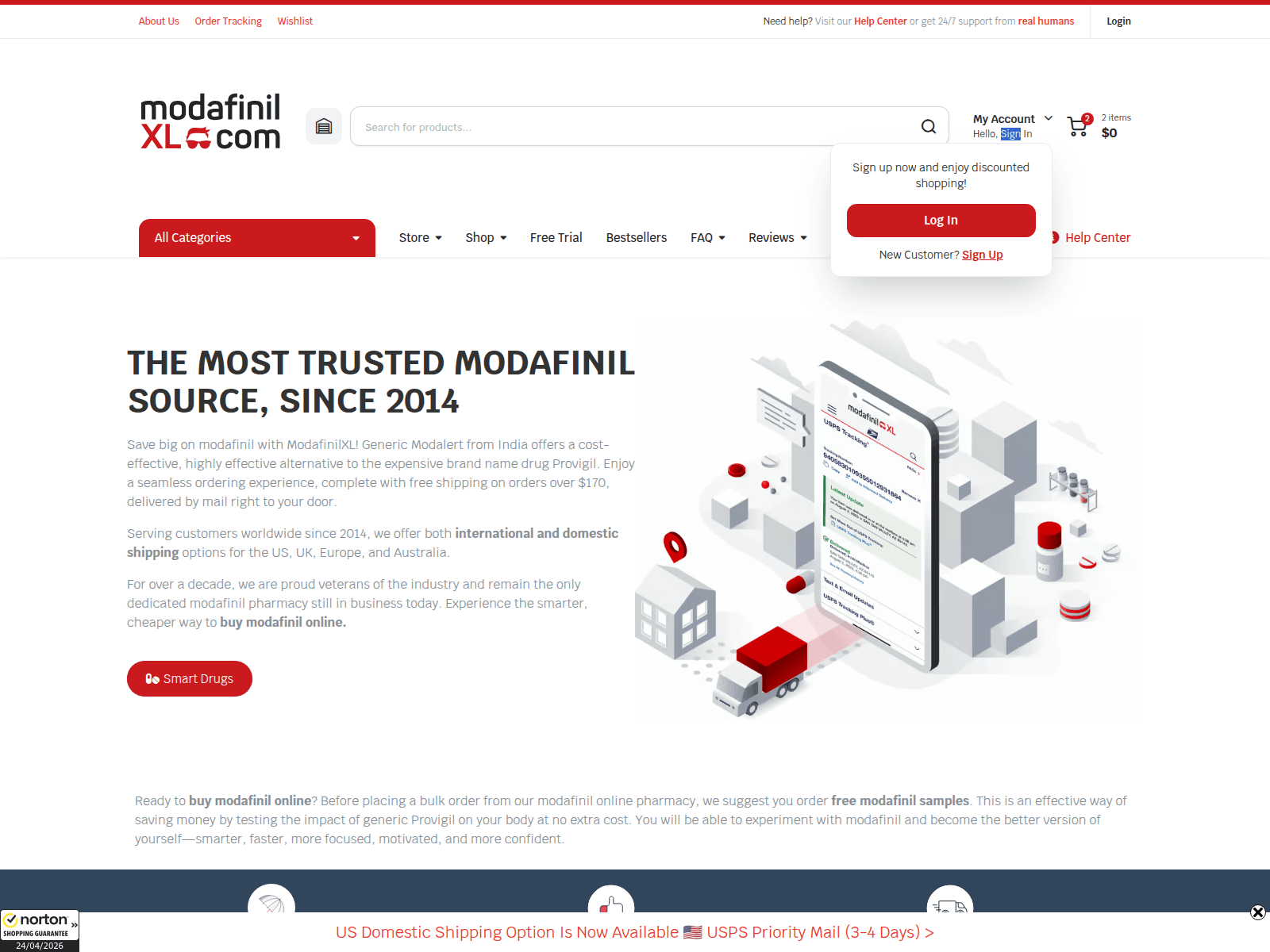 Screenshot of modafinilbuyonline.com