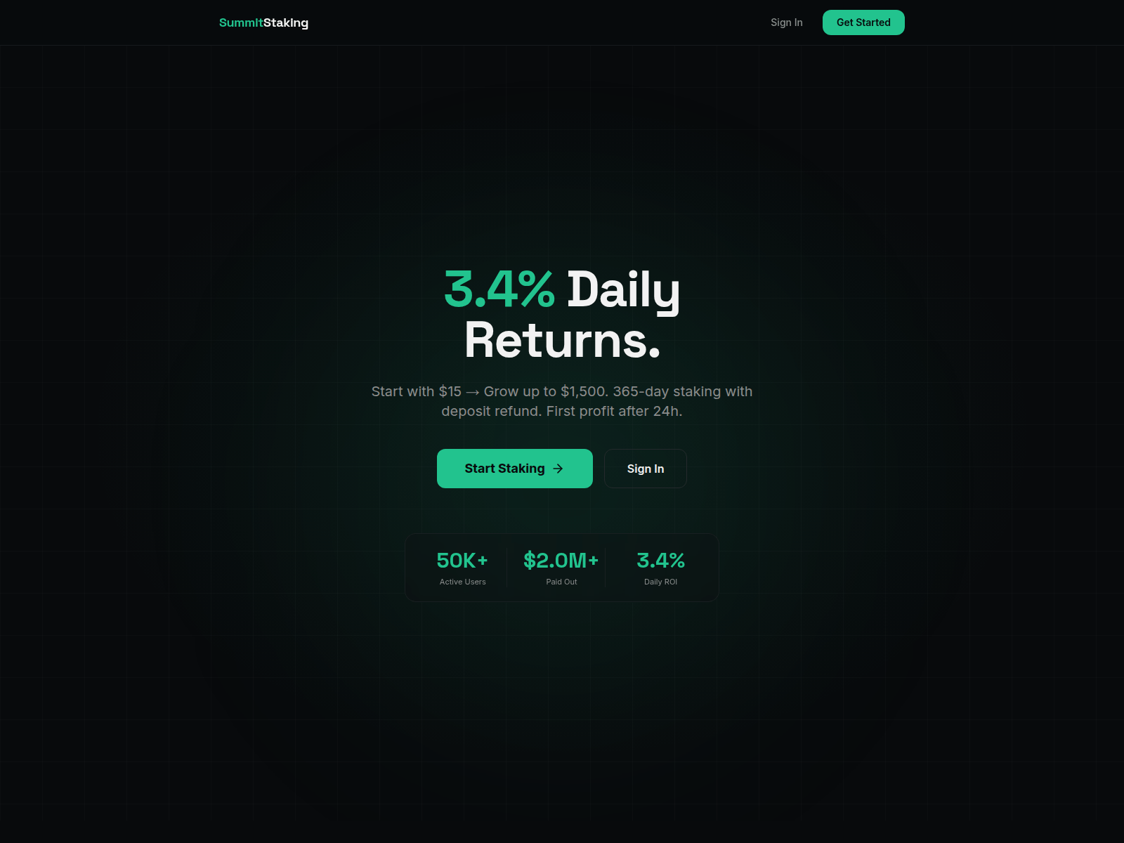 Screenshot of summitstaking.com