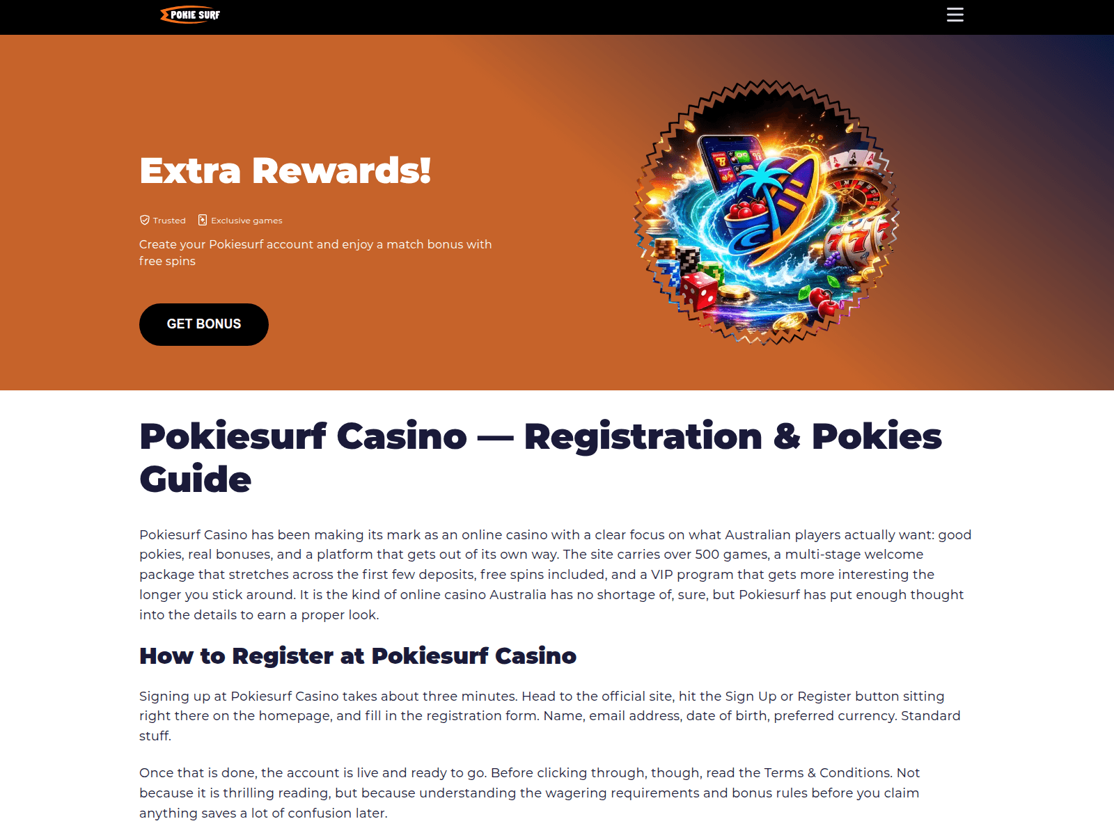 Screenshot of pokiesurf-login.com