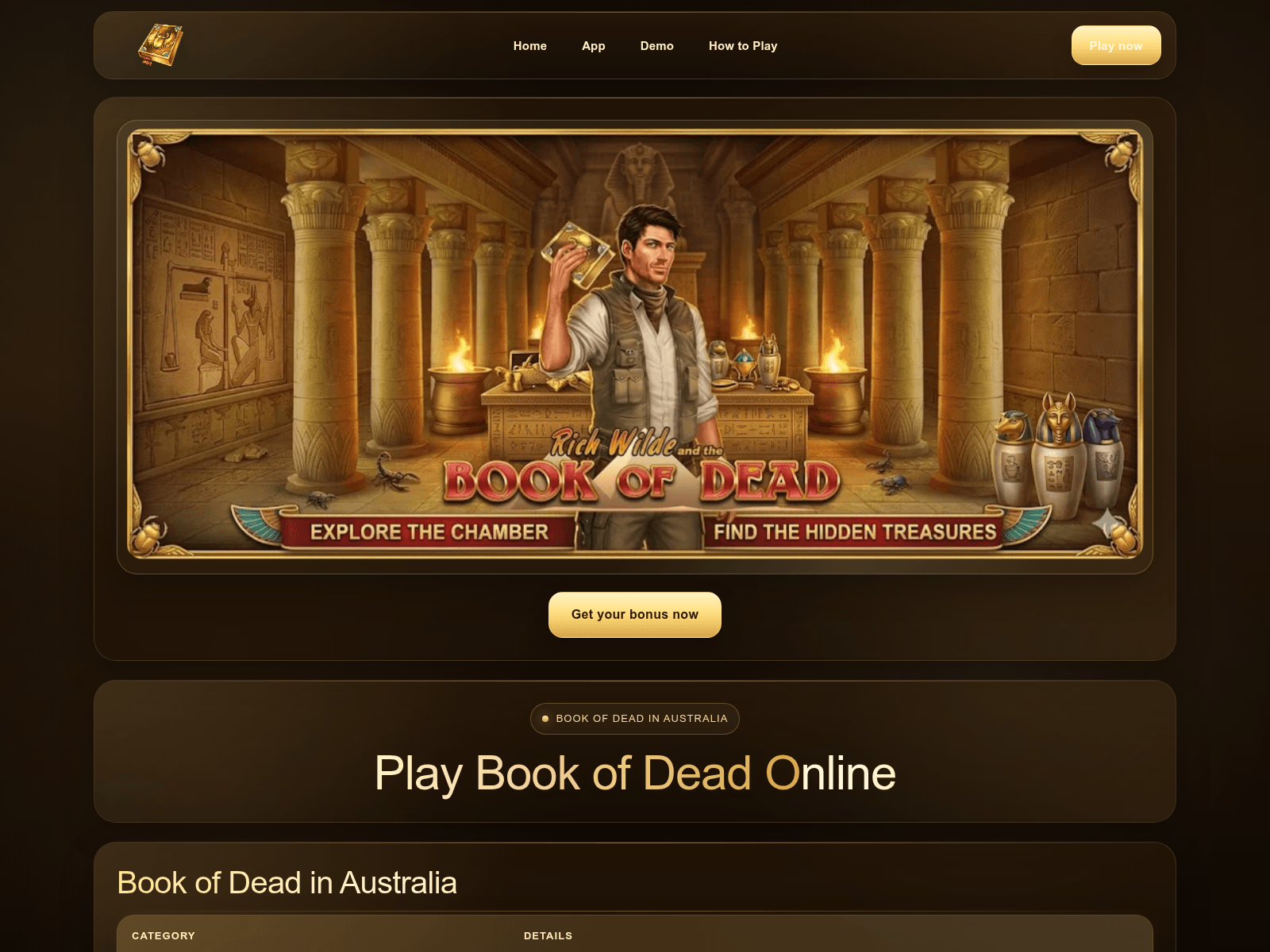 Screenshot of bookofdeadau.com