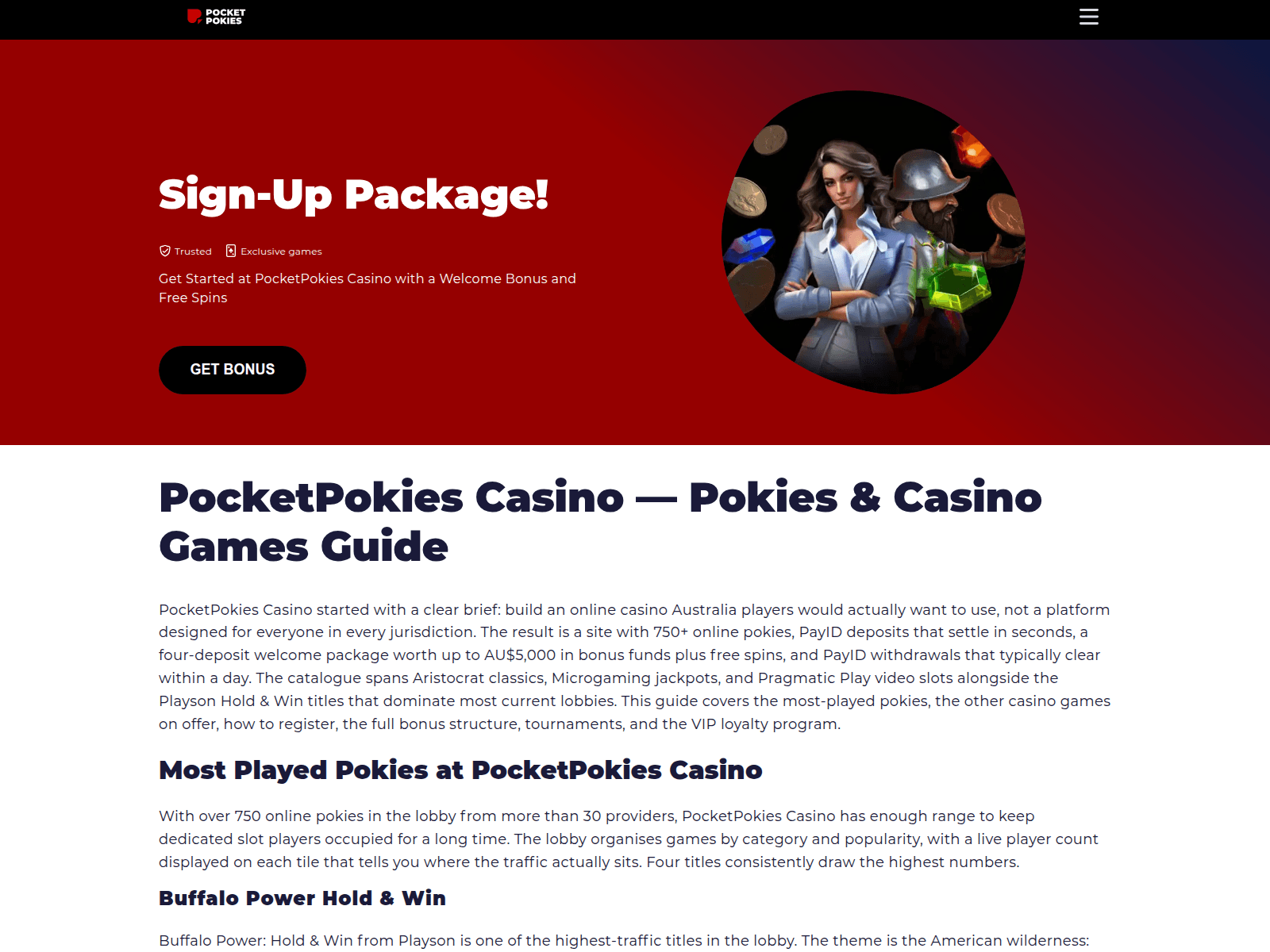 Screenshot of pocketpokies-deposit.com