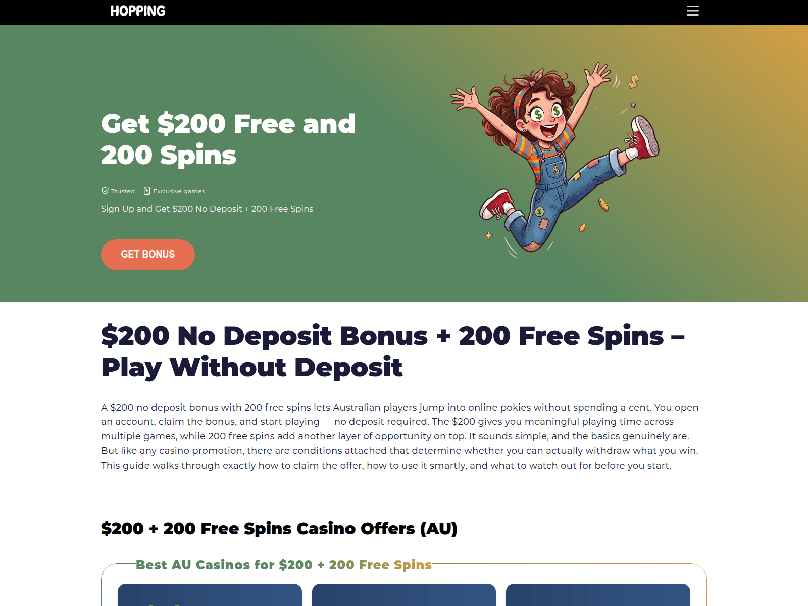 Screenshot of free-spins-200-nodeposit.com