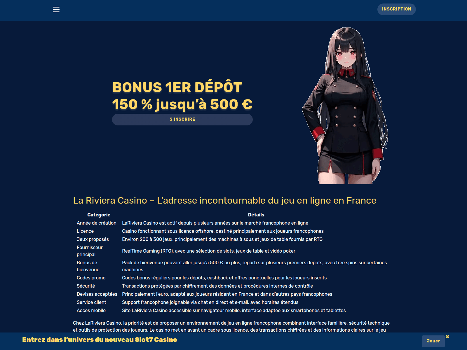 Screenshot of lariviera-casino-enligne.com
