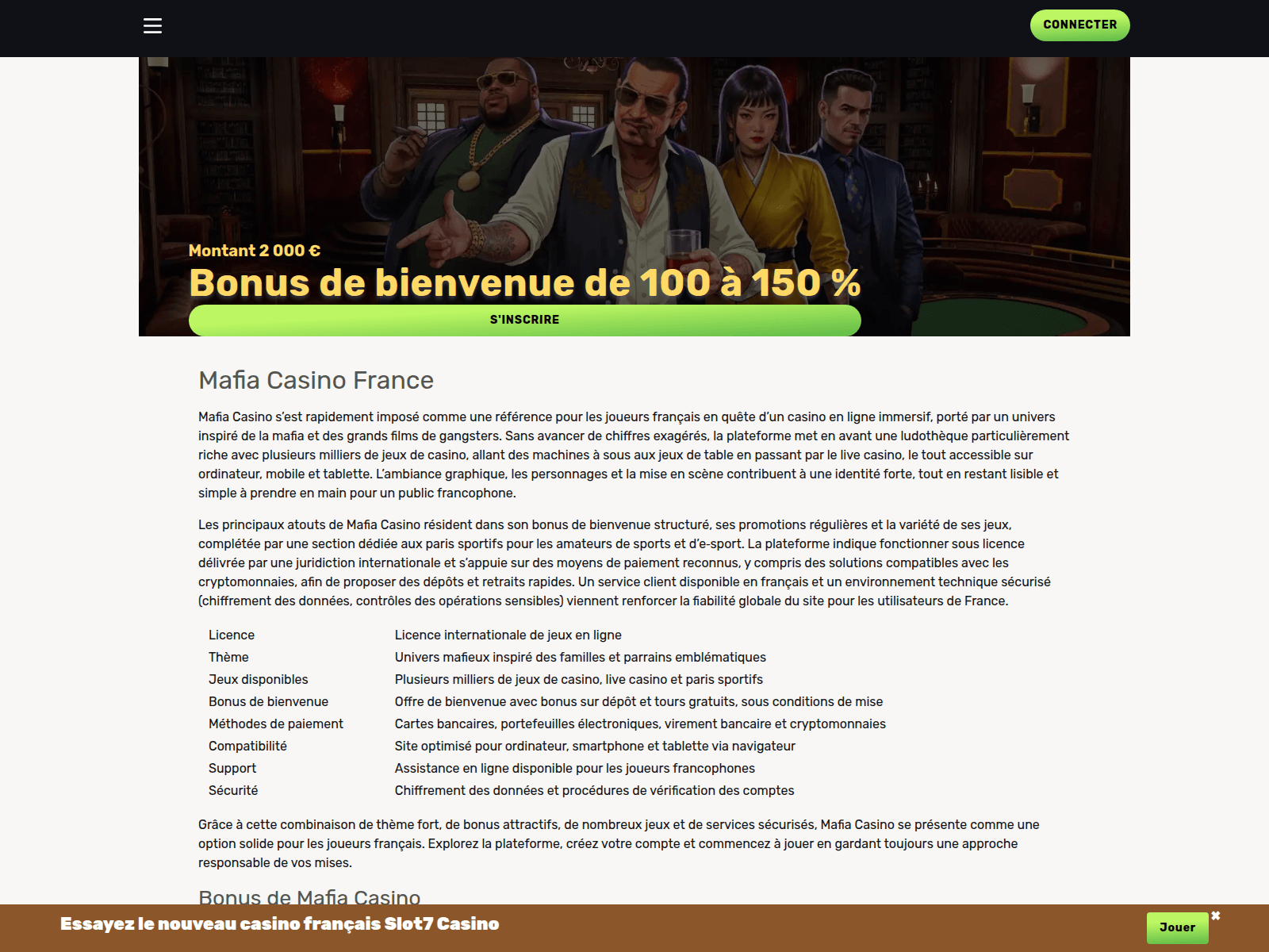Screenshot of casino-mafia-enligne.com