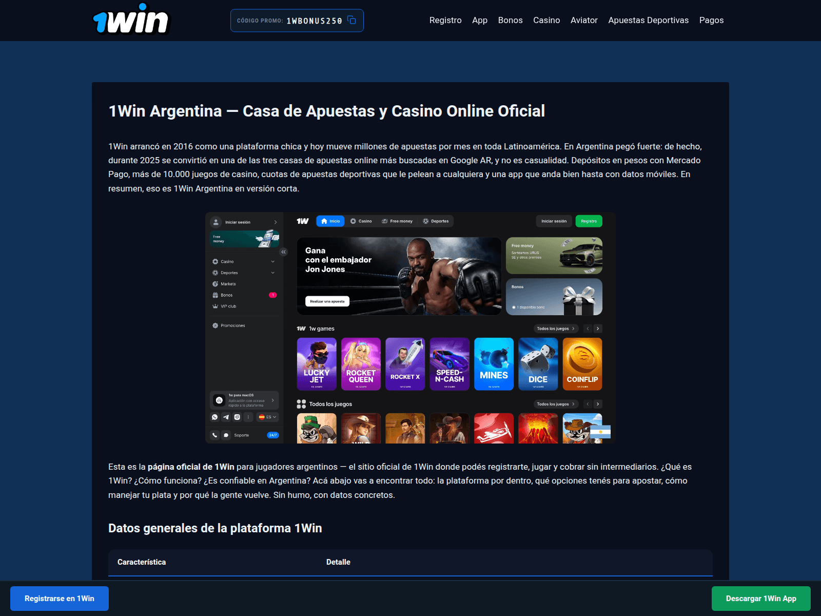 Screenshot of 1win-official-argentina.com
