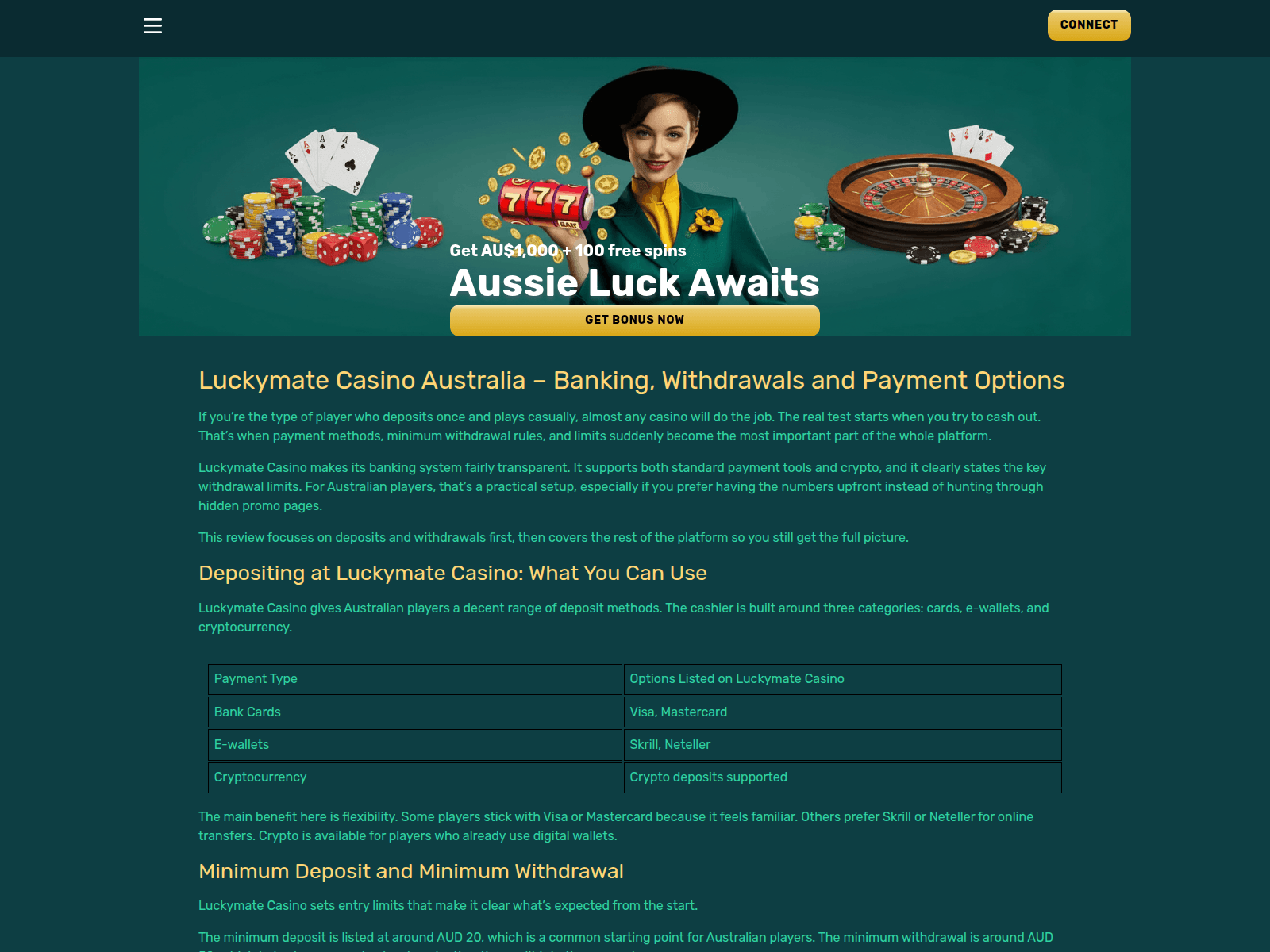 Screenshot of luckymate-online-casino.com