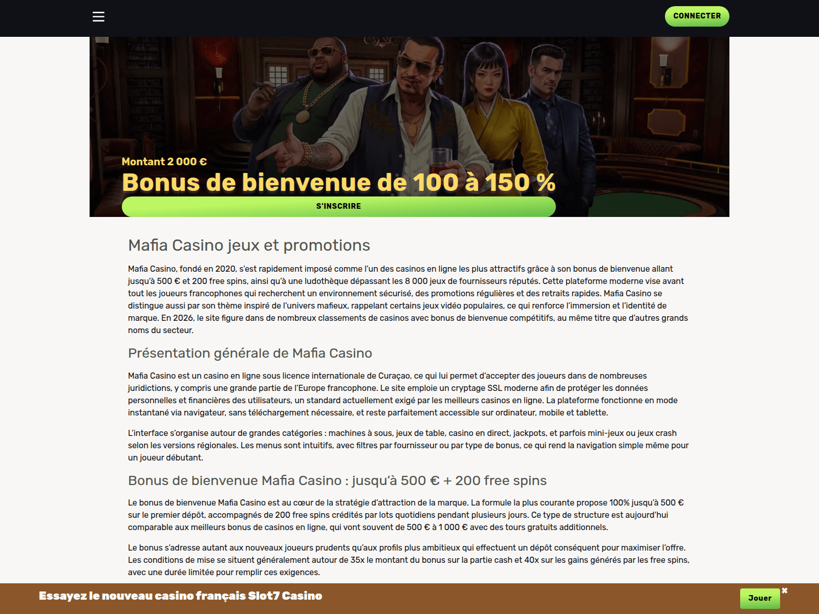 Screenshot of fr-mafia-casinos.com