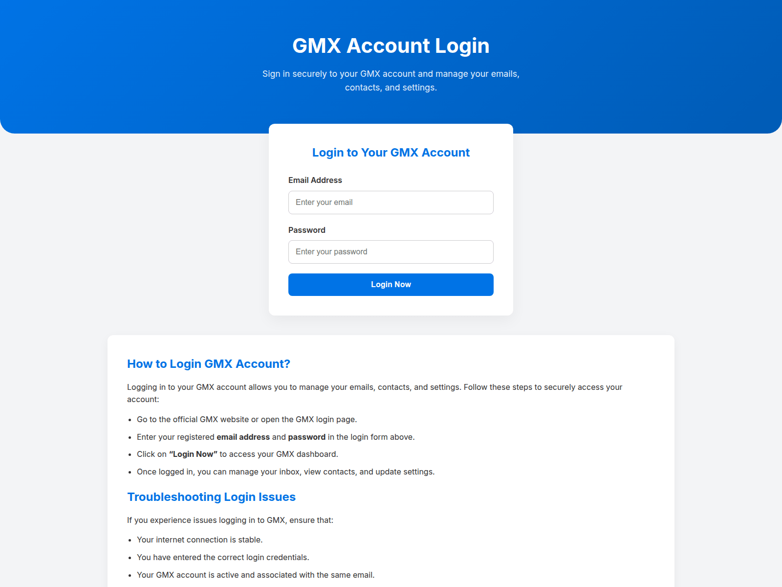 Screenshot of gmx-account.pages.dev
