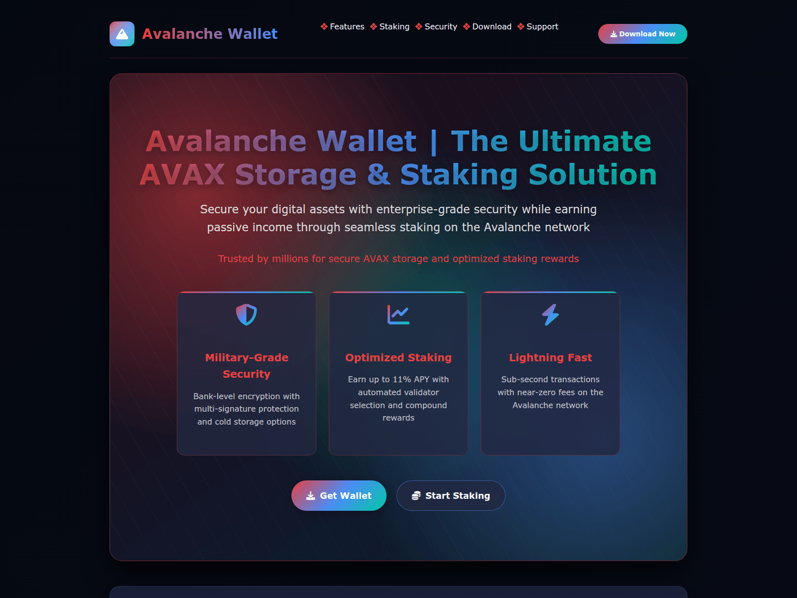 Screenshot of start-en-avx-wallet.pages.dev