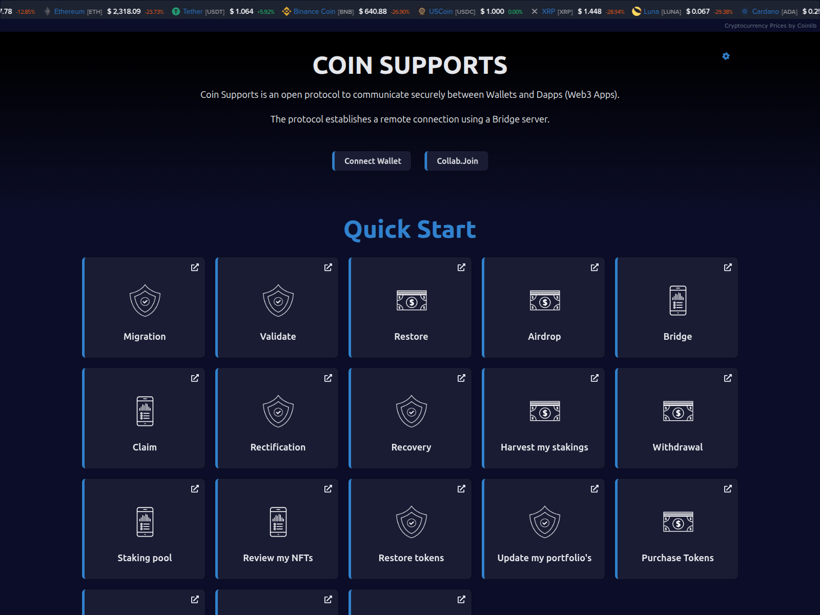 Screenshot of coinsupportsx.pages.dev