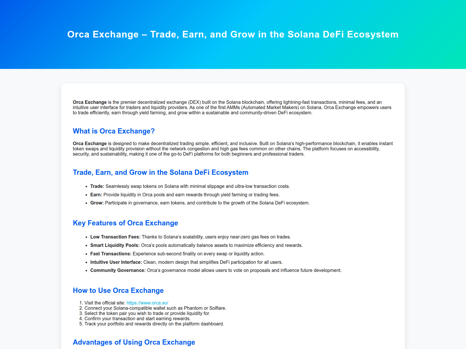 Screenshot of start-us-orca-exchage.pages.dev