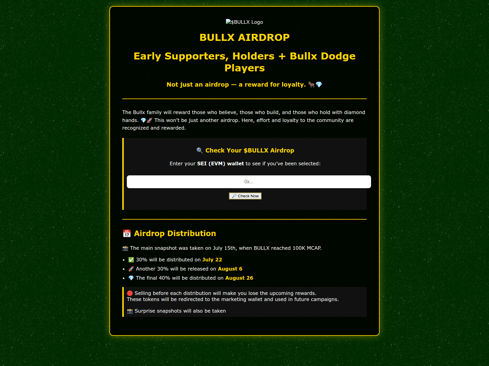Screenshot of www.airdrop.bullionx.xyz
