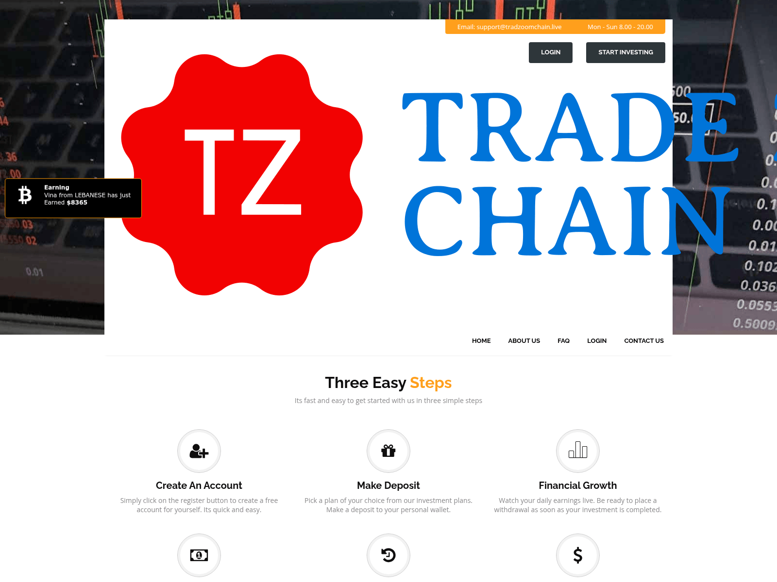 Screenshot of tradzoomchain.live