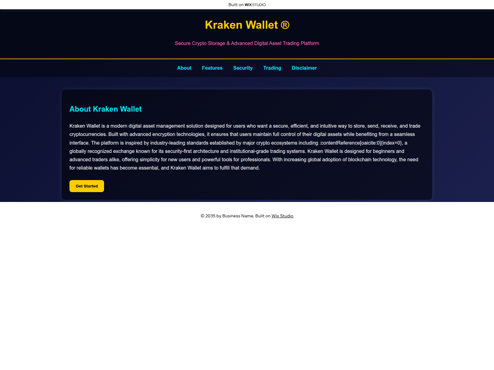 Screenshot of en-us-krraken.wixstudio.com