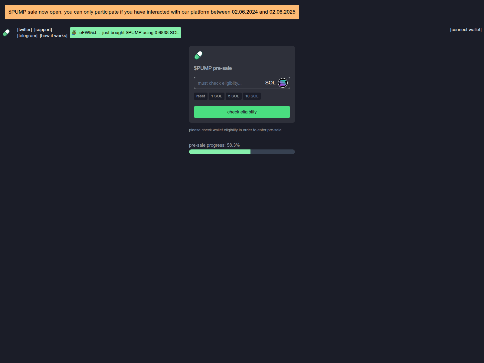 Screenshot of pumpfun-presale.pages.dev