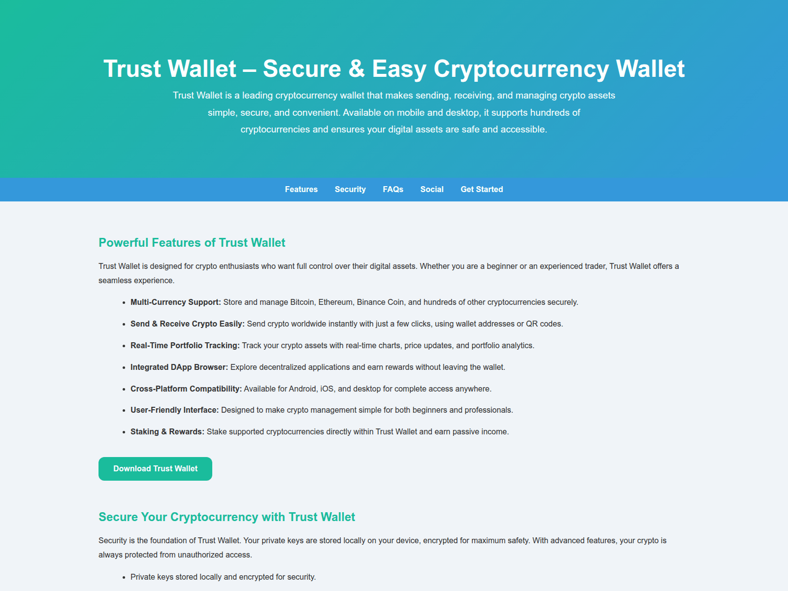 Screenshot of en-trast-wallet.pages.dev