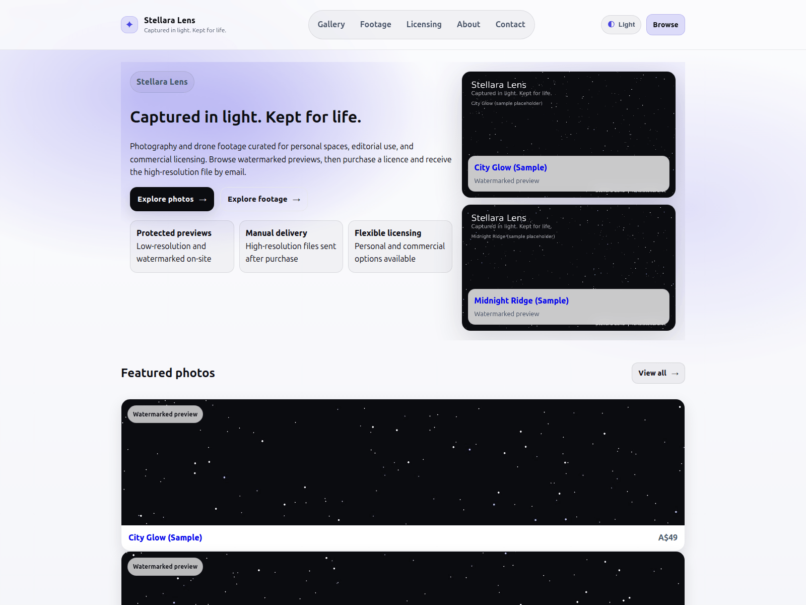 Screenshot of stellara-lens.pages.dev