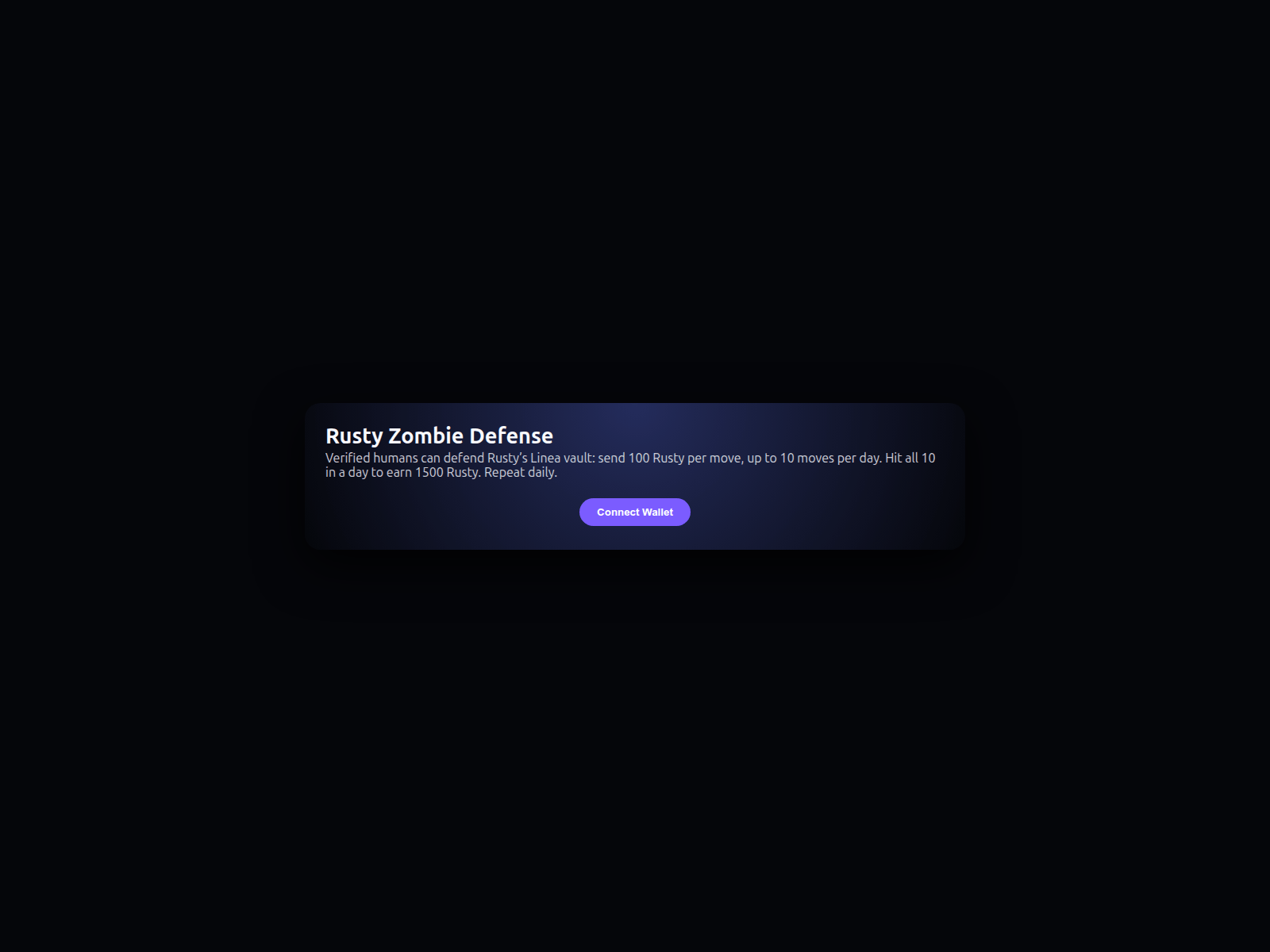 Screenshot of zombie.rustytokenai.com