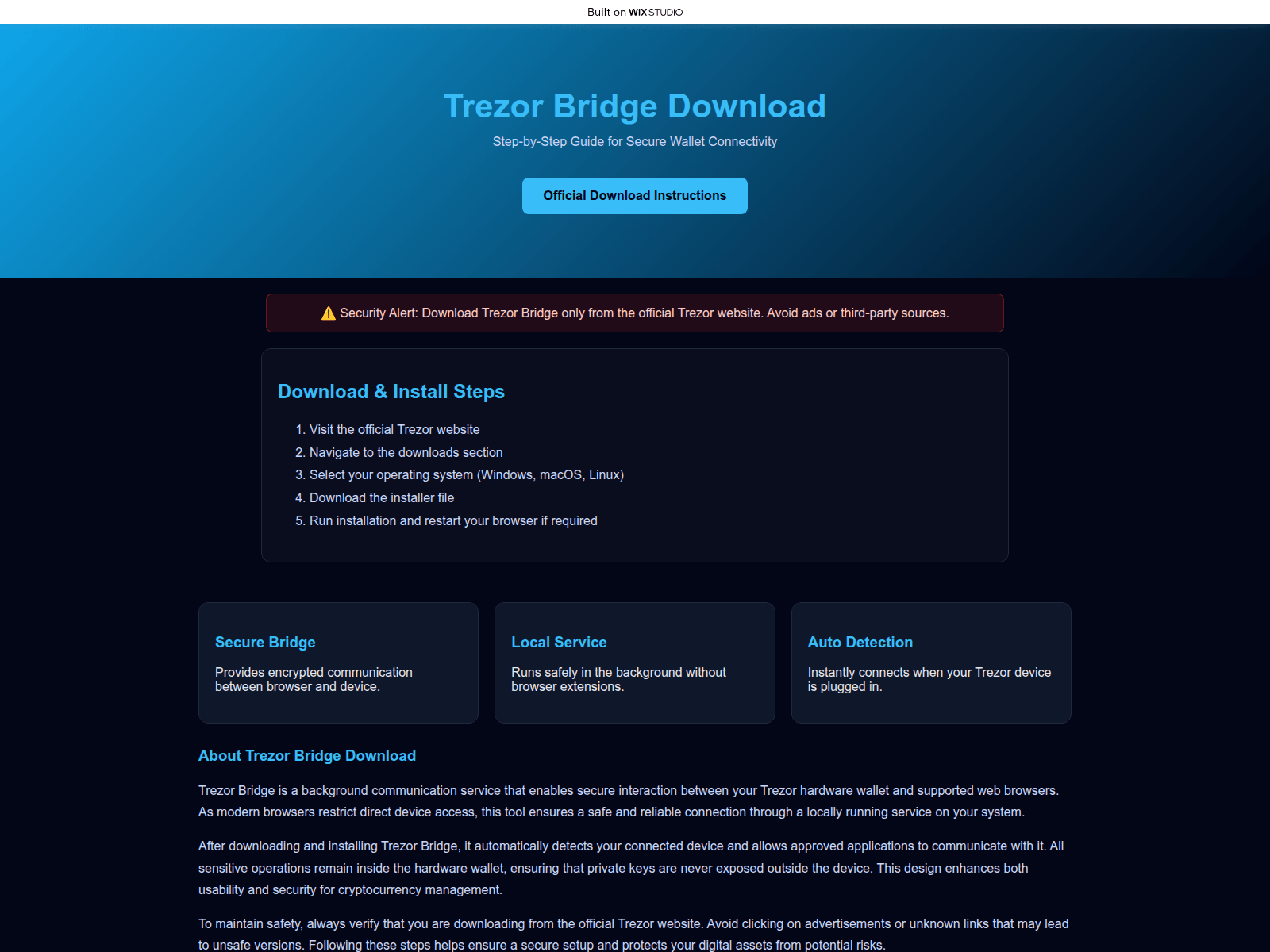 Screenshot of program-bridge.wixstudio.com