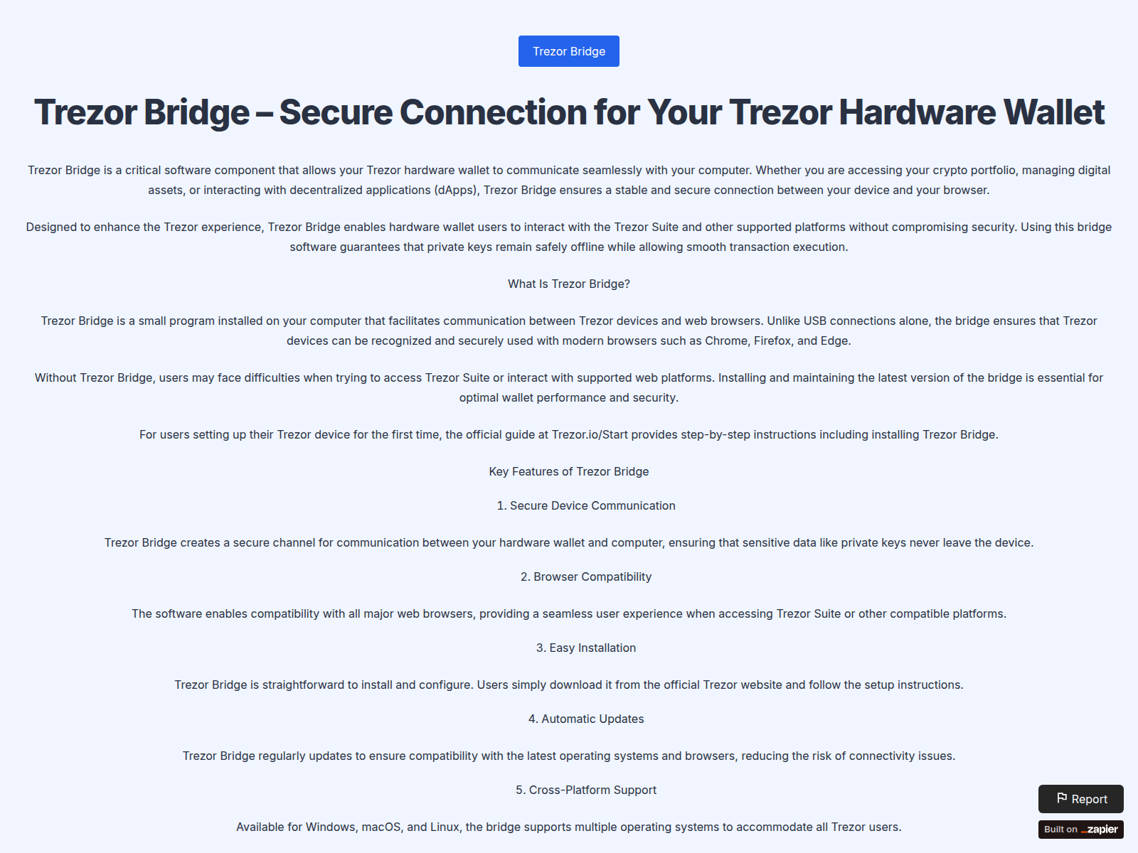 Screenshot of bridgehub.zapier.app