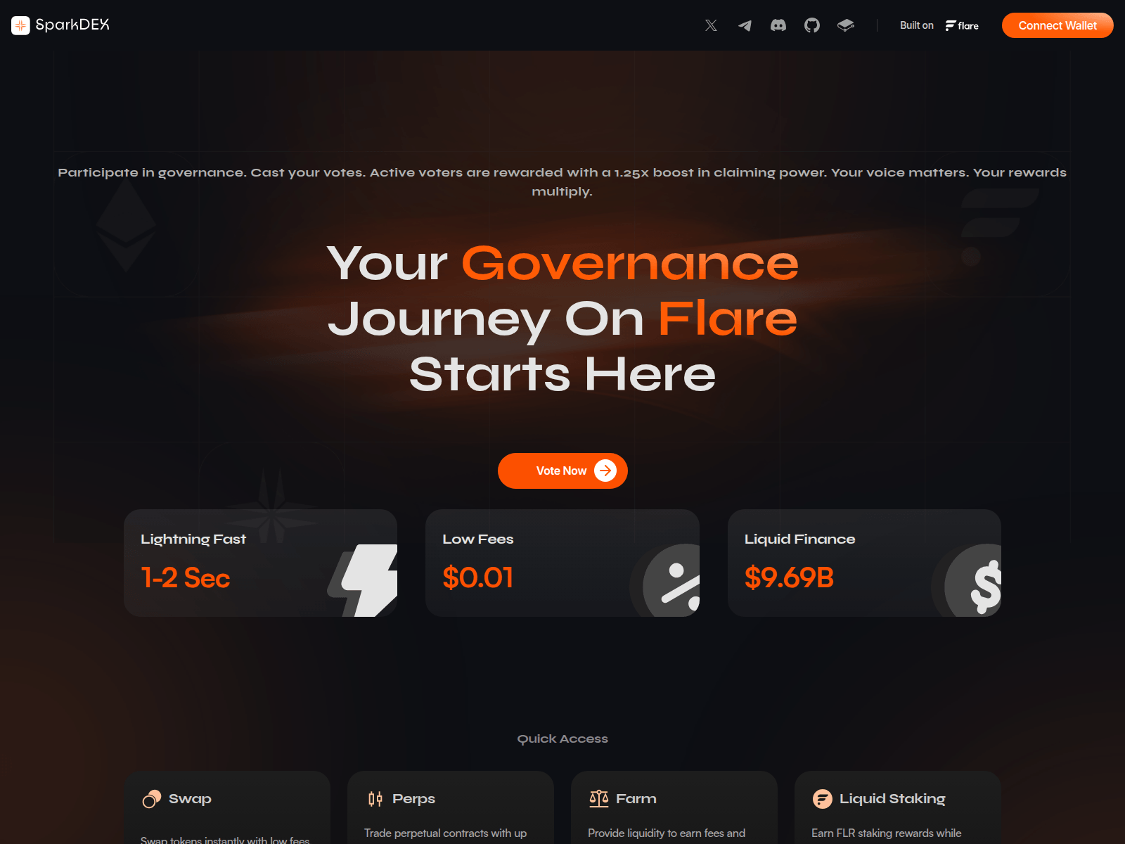 Screenshot of vote-sparkdex.com