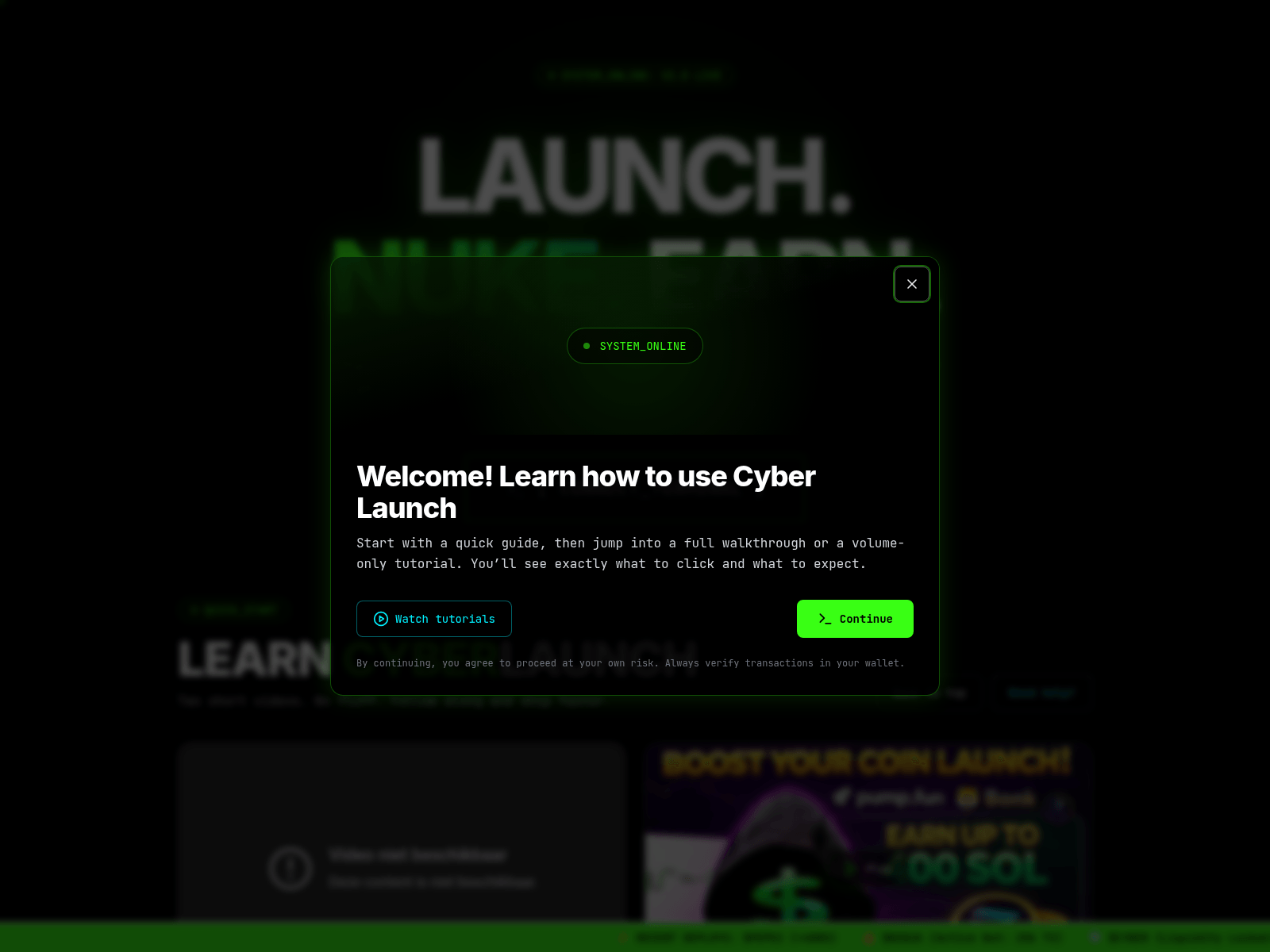 Screenshot of www.cyberlaunch.fun