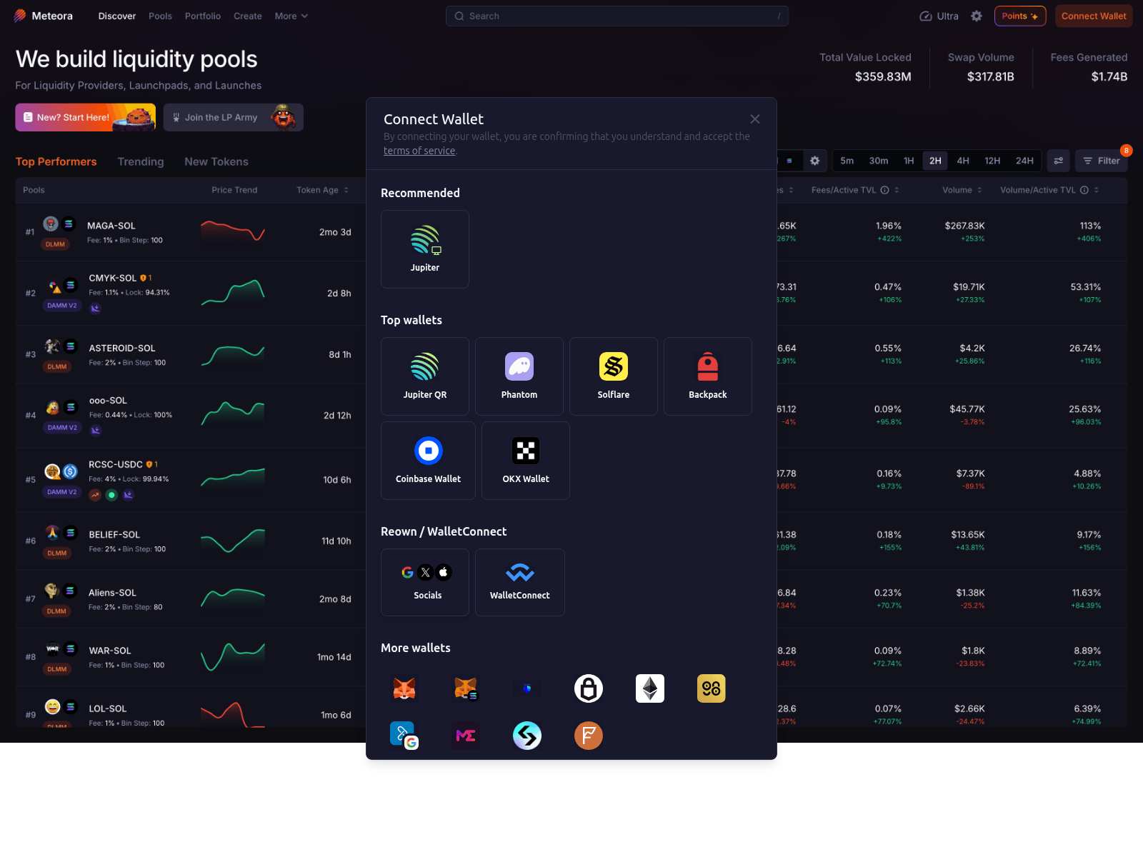 Screenshot of meteora-app.pages.dev