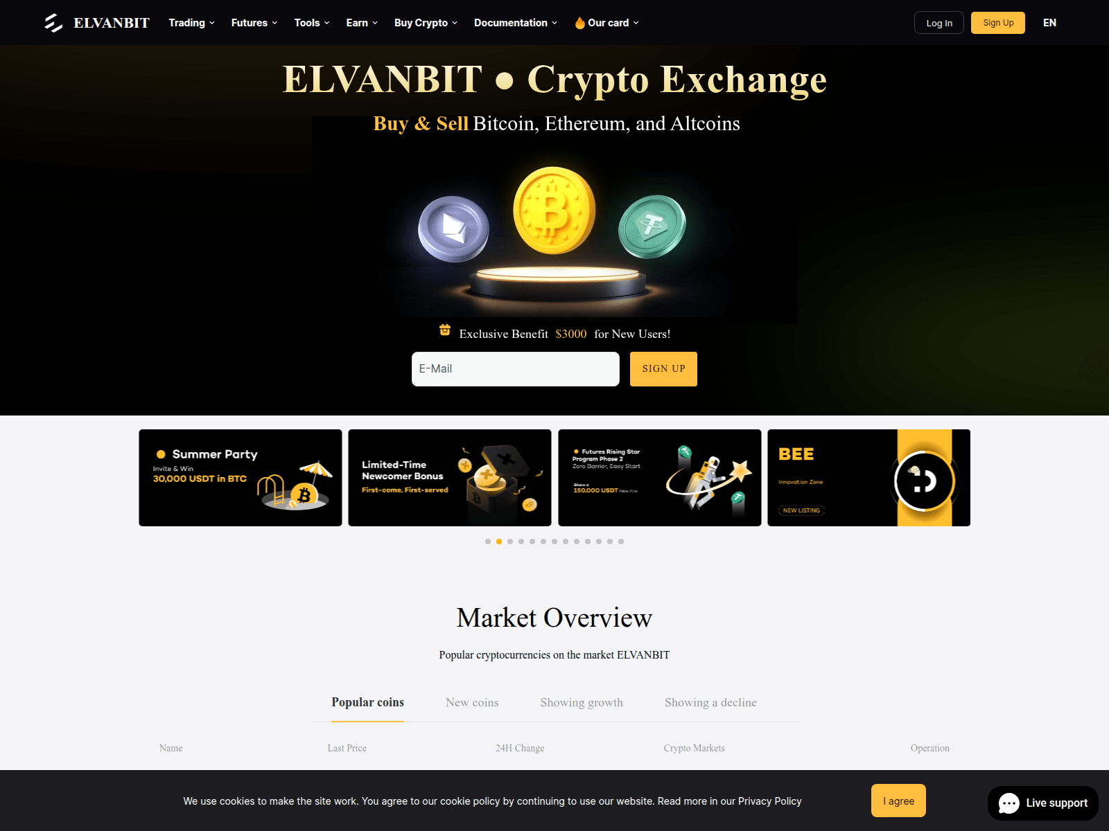 Screenshot of elvanbit.com