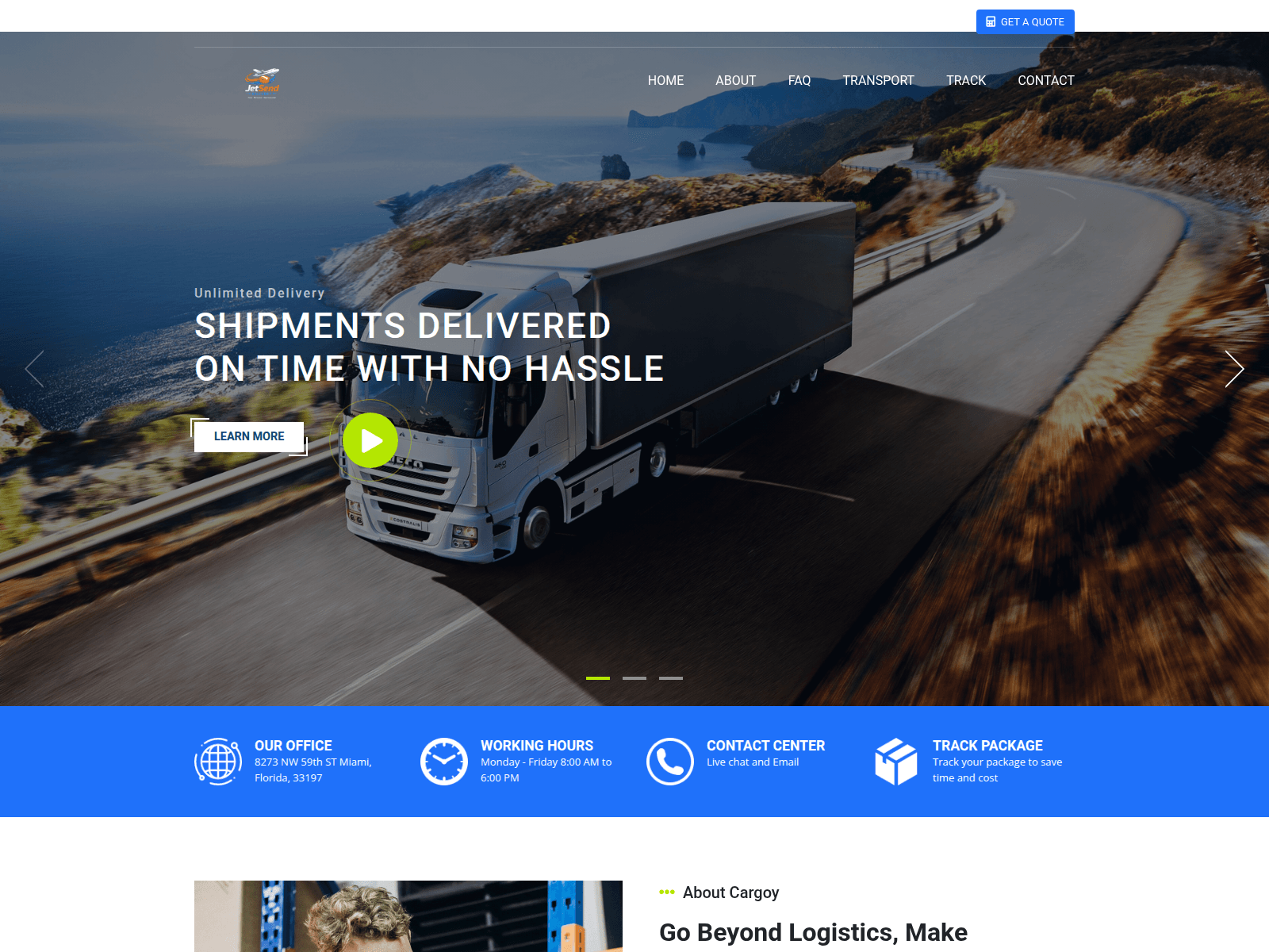 Screenshot of jetsenddelivery.com
