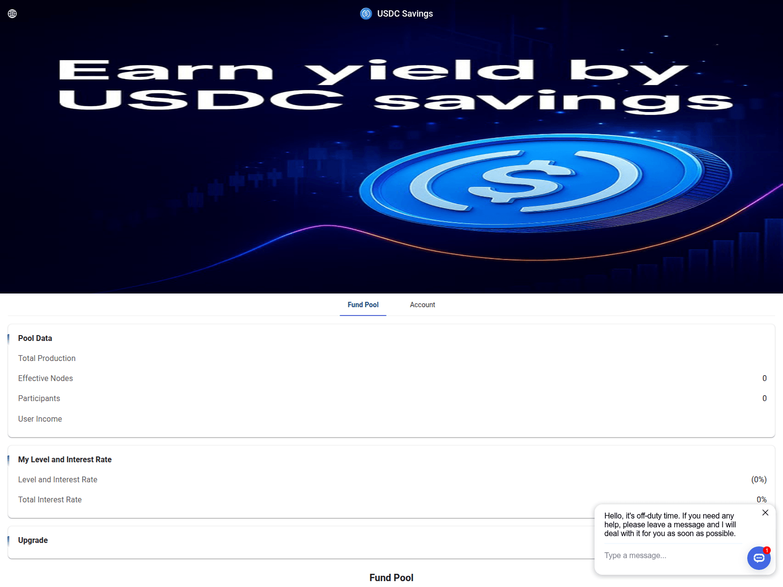Screenshot of usdcsavings.icu