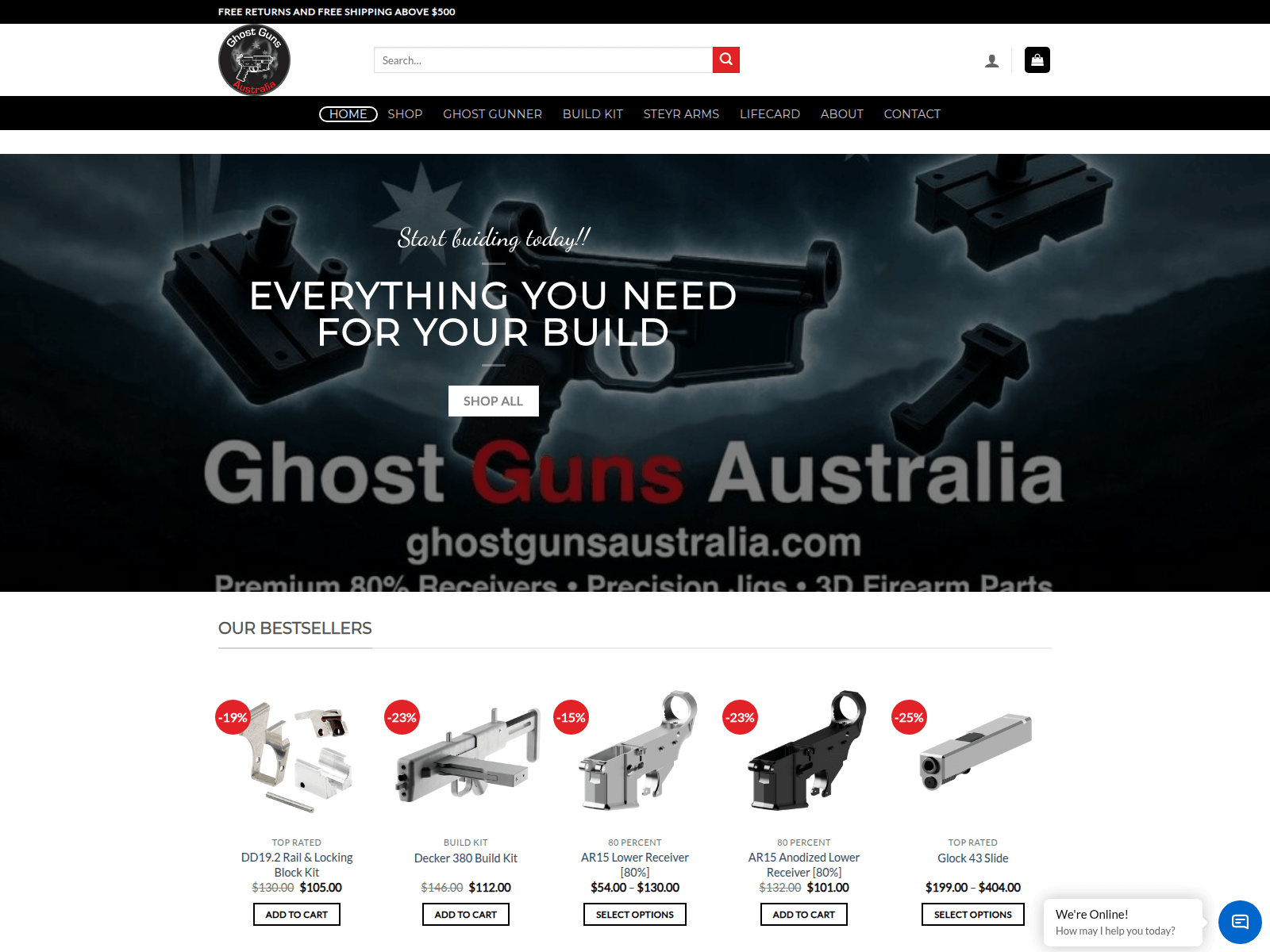 Screenshot of ghostgunsaustralia.com