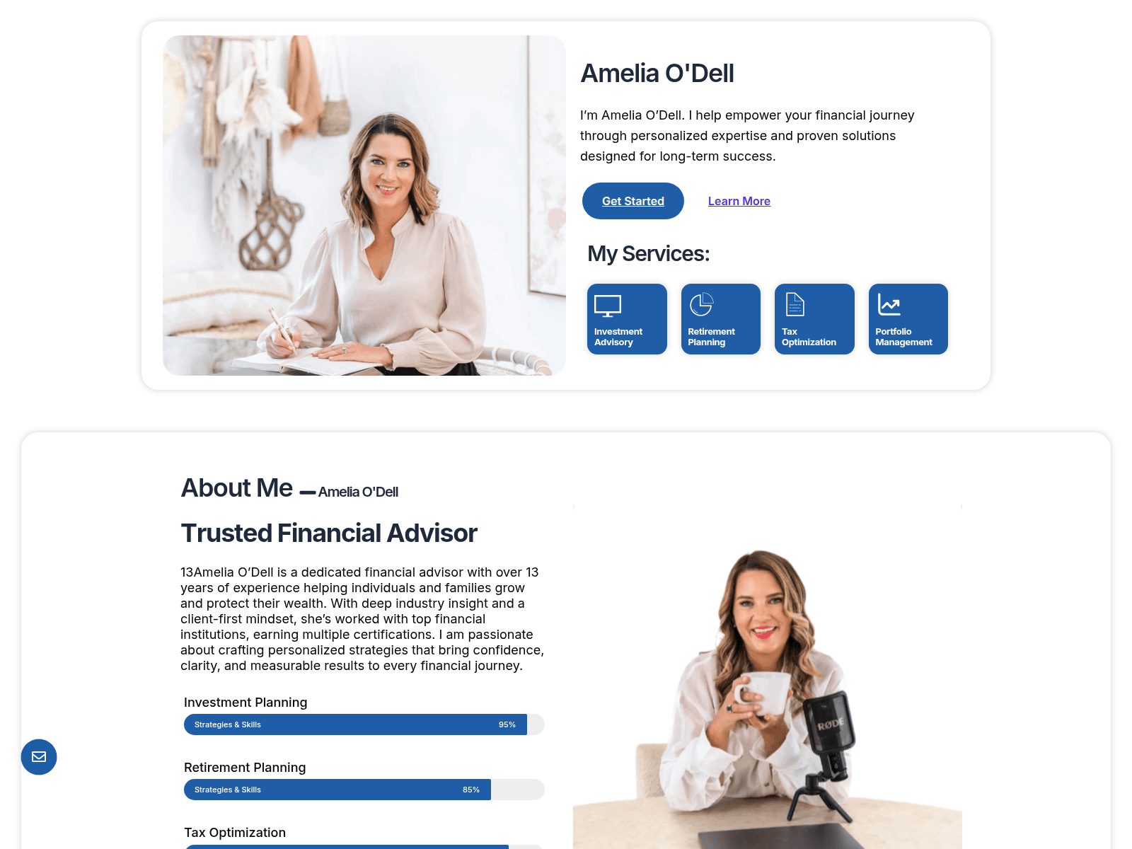 Screenshot of ameliaodell.info