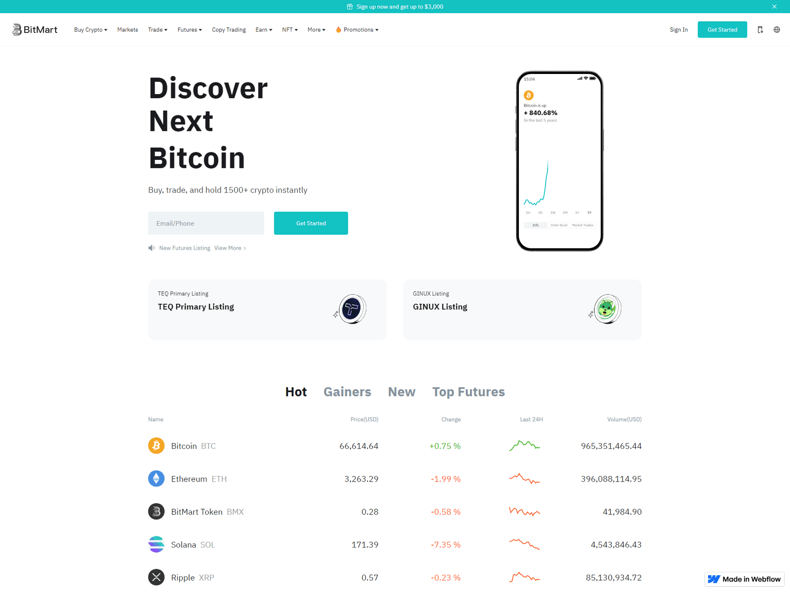 Screenshot of homepage-btimart-auth-ohm.webflow.io