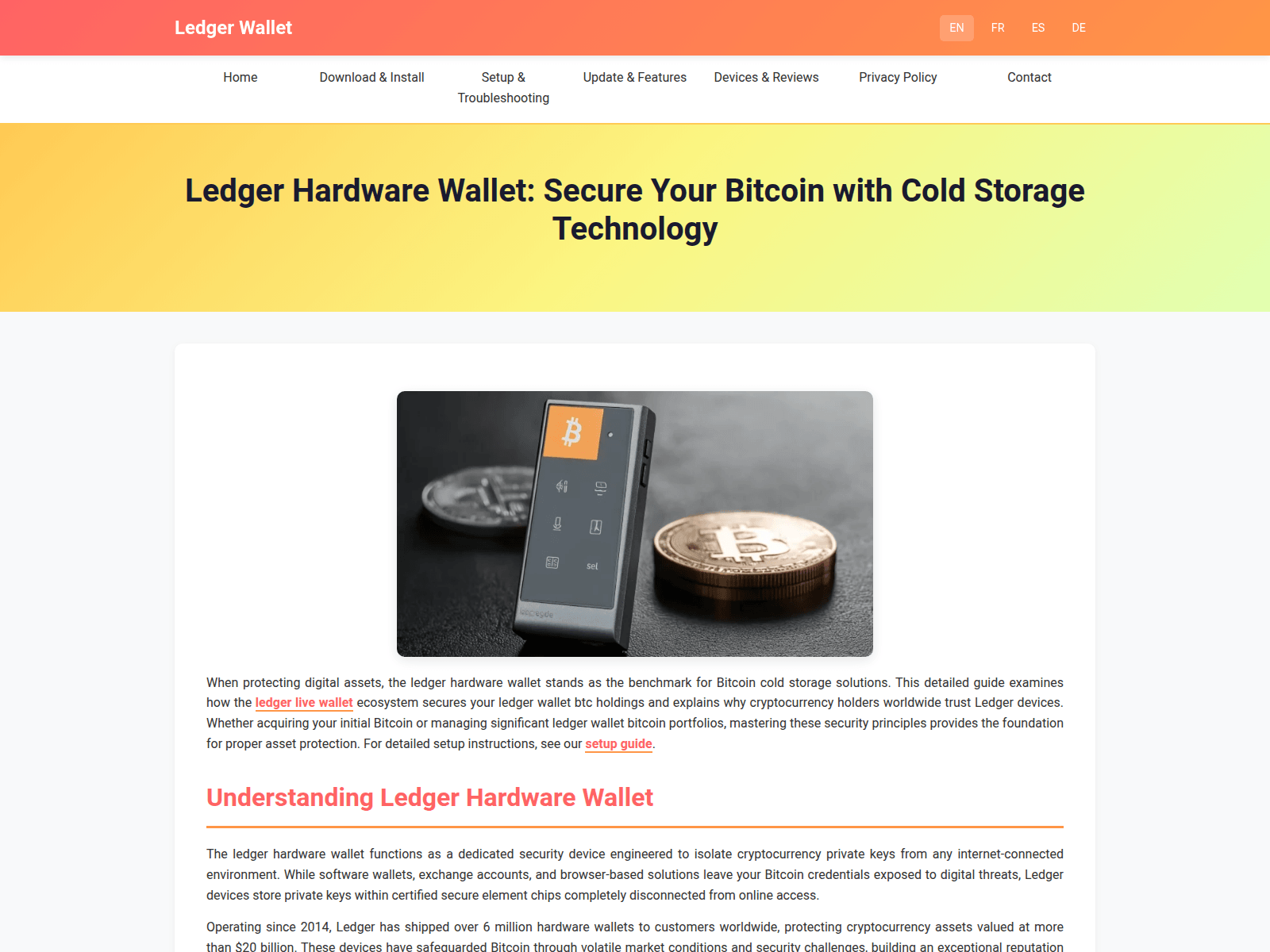 Screenshot of ledger-wallet-bitcoin.net