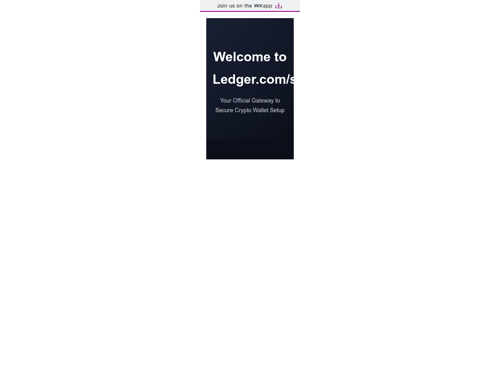 Screenshot of ledgerrcomsttart.wixsite.com