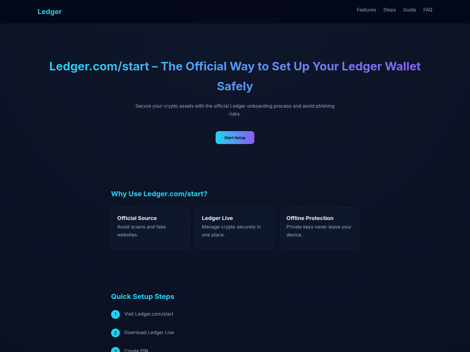 Screenshot of start.ledglive.com