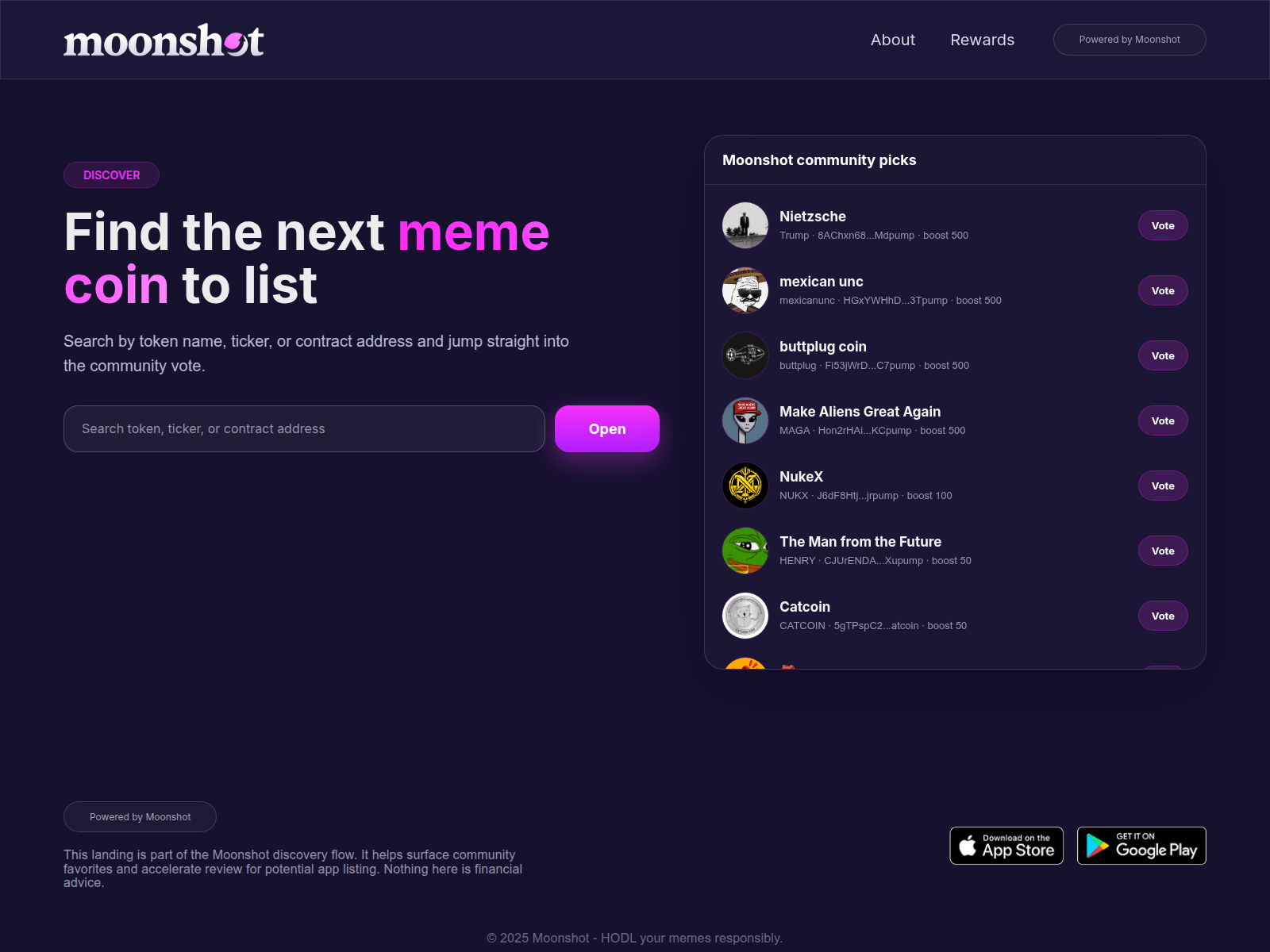 Screenshot of moonshot-memeadd.app