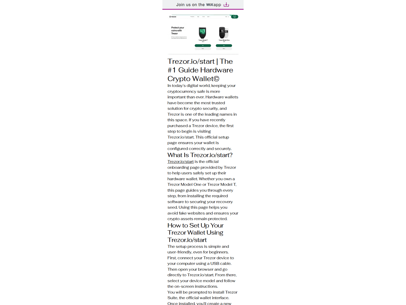 Screenshot of trezzorious.wixsite.com