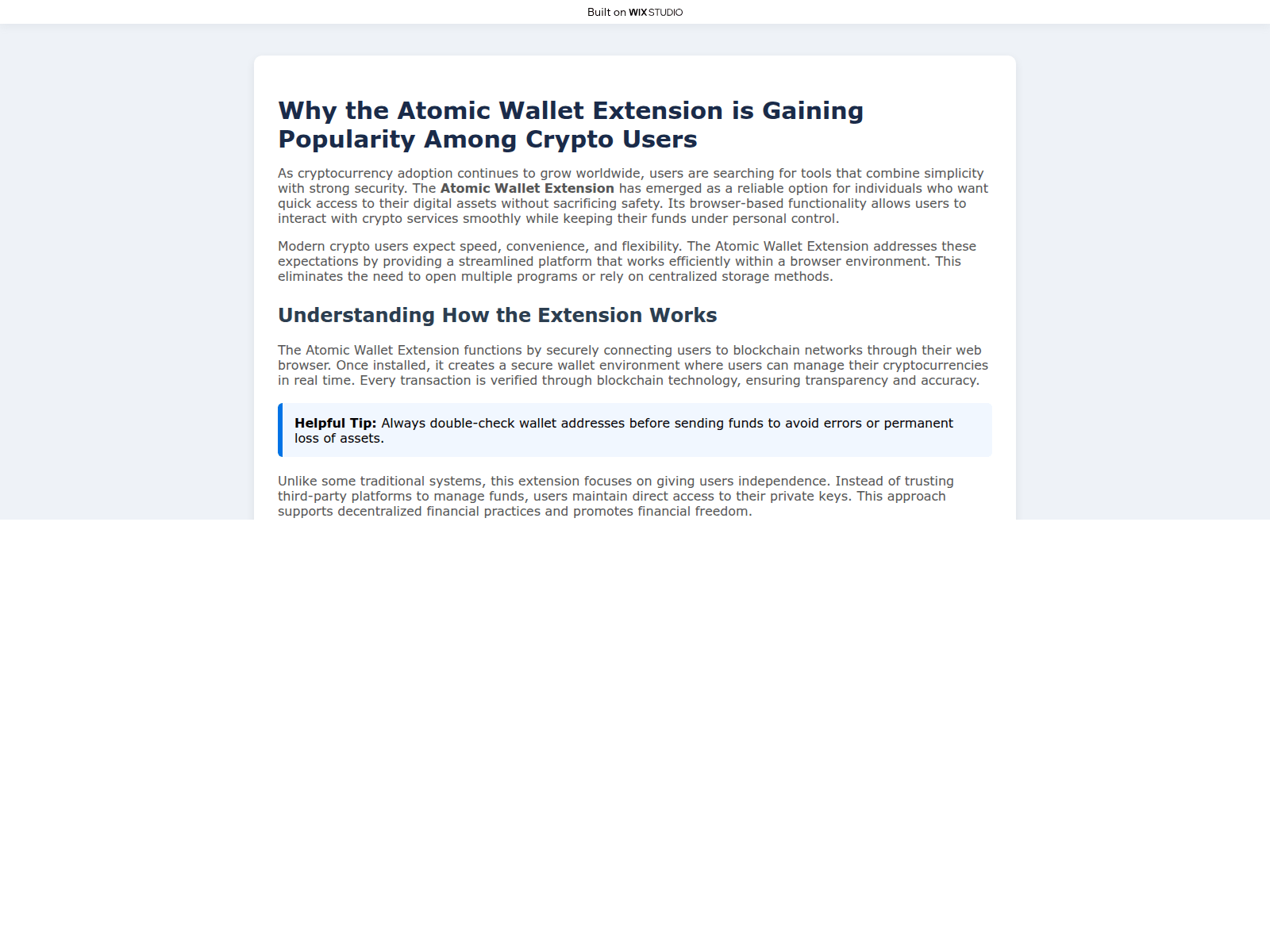 Screenshot of atomicc-ex.wixstudio.com