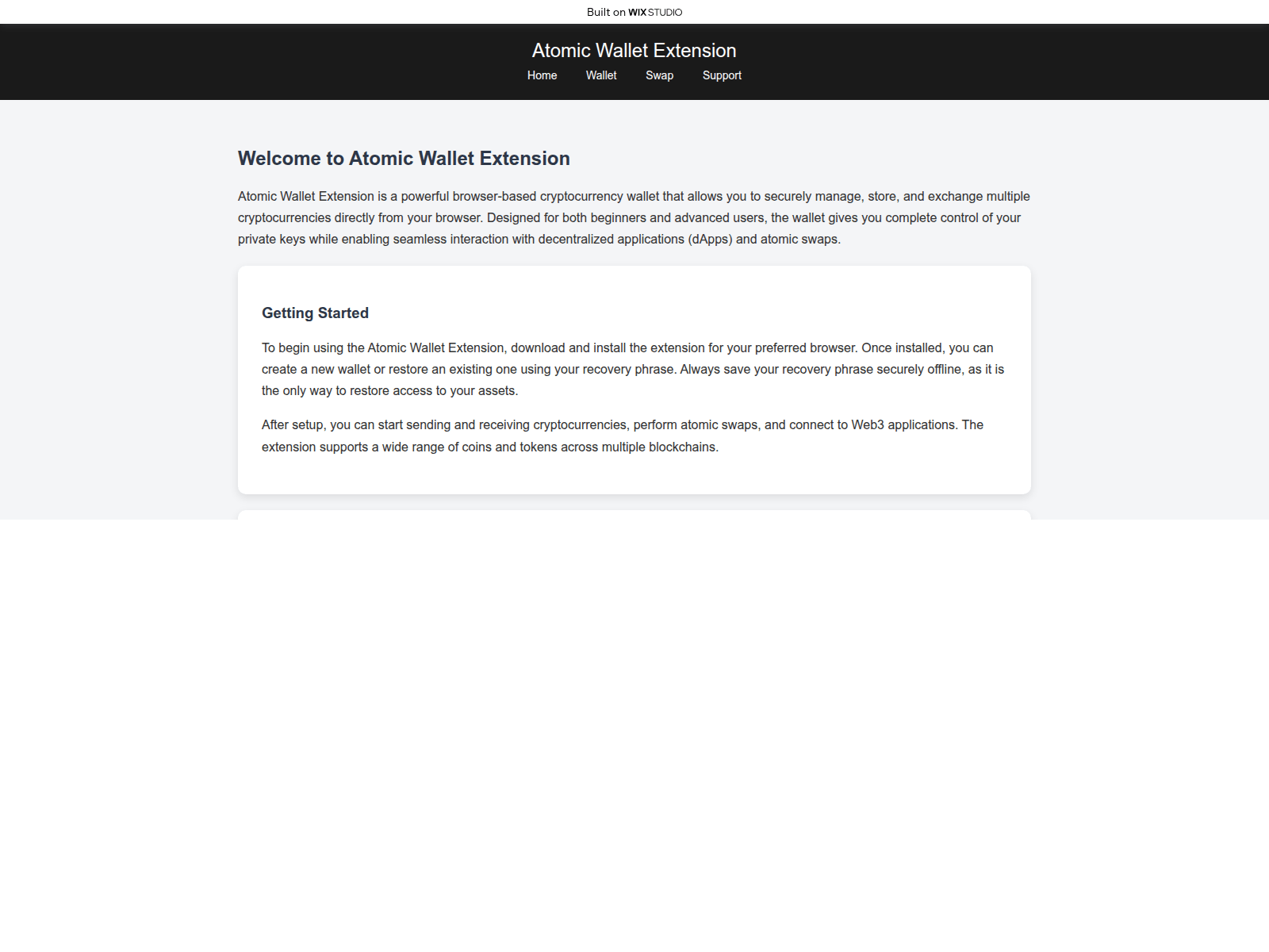 Screenshot of atiomc.wixstudio.com