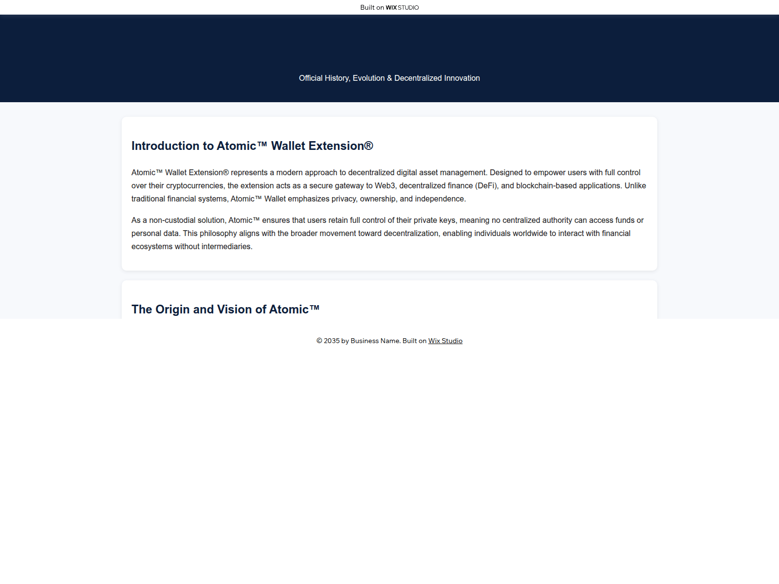 Screenshot of atonicio.wixstudio.com
