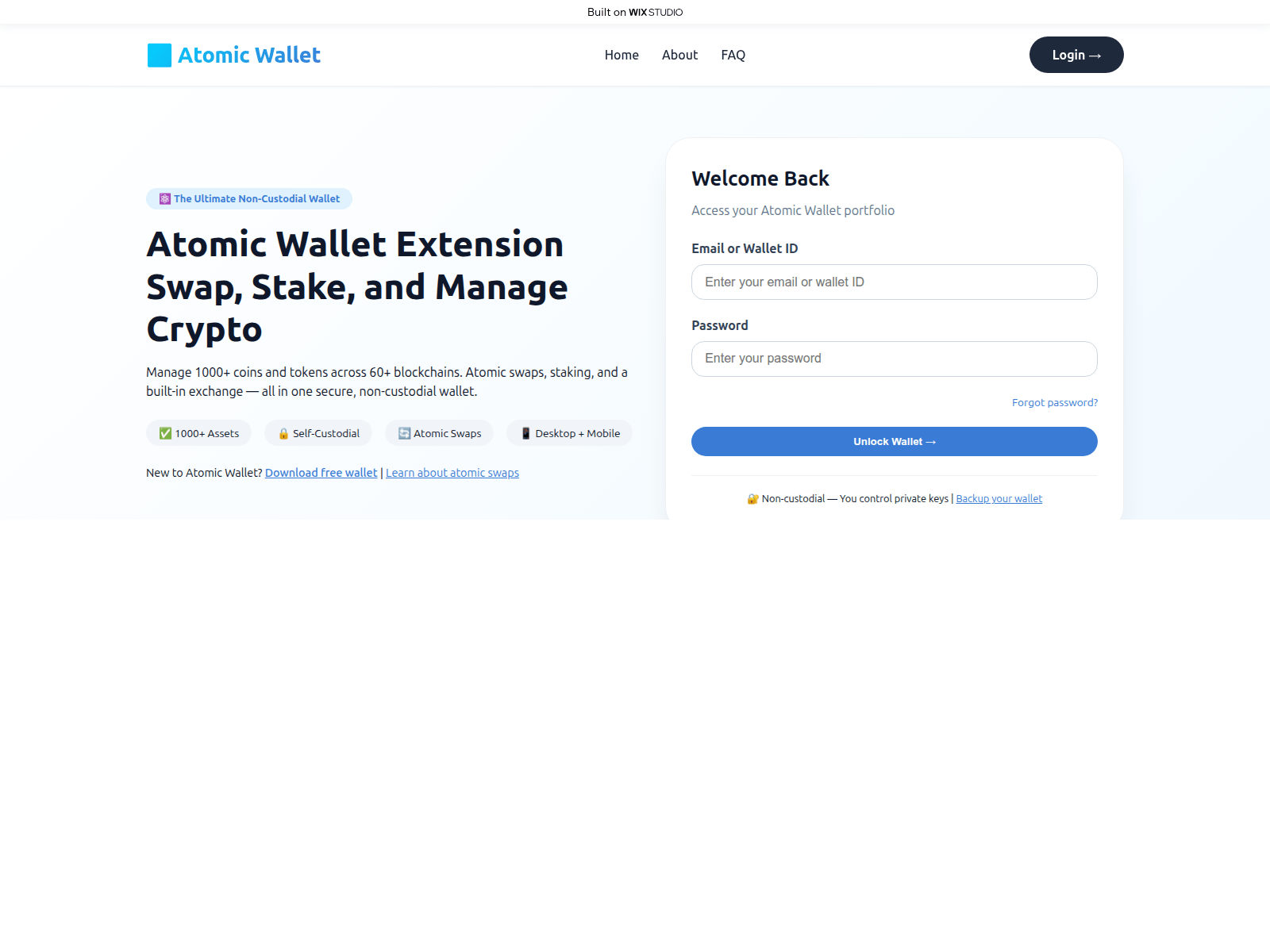 Screenshot of atomicwellat.wixstudio.com
