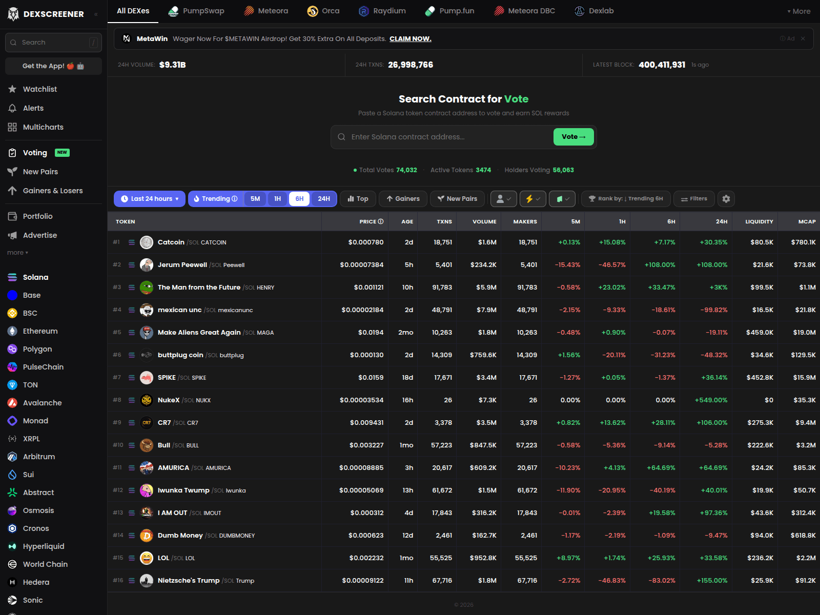 Screenshot of vote-dexscreener.net