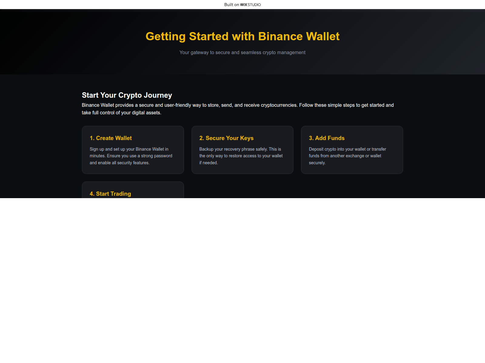 Screenshot of ipbinance.wixstudio.com